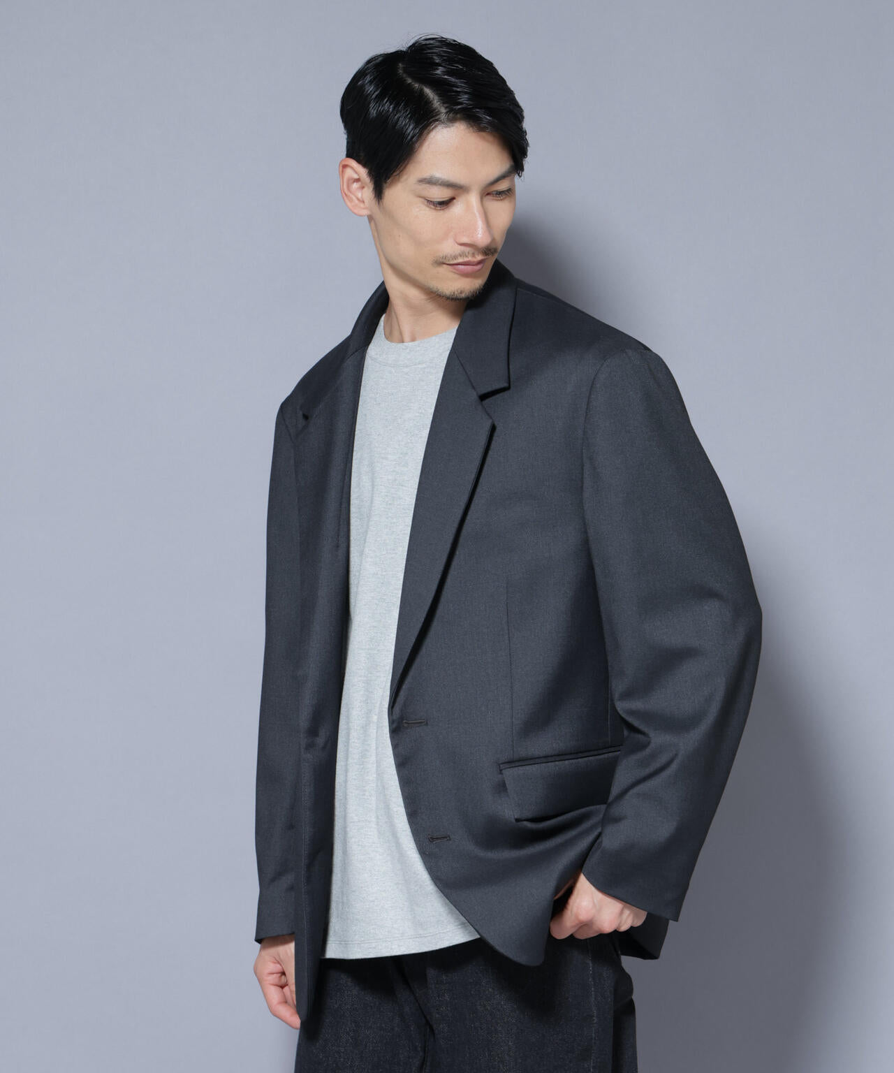 DELEGANTEエアリーサキソニー グリッターストライプテーラードジャケット(セットアップ可) 6685216201