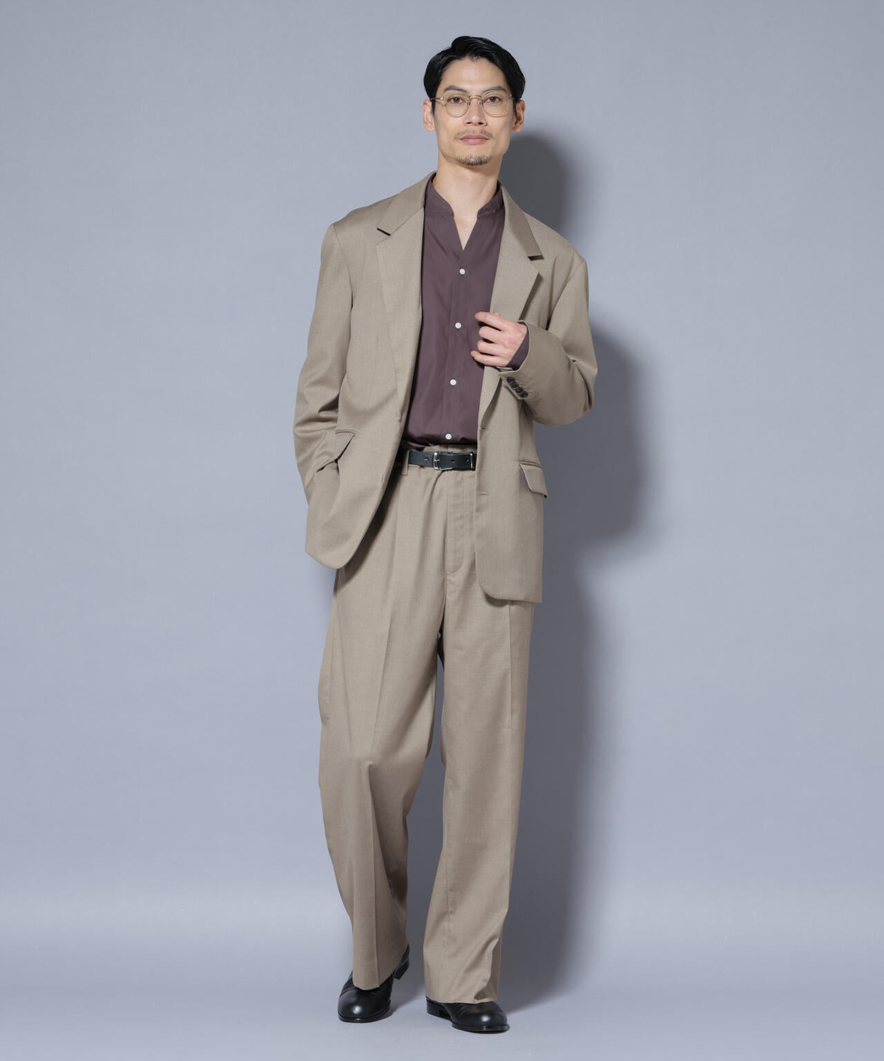 DELEGANTEエアリーサキソニー グリッターストライプテーラードジャケット(セットアップ可) 6685216201