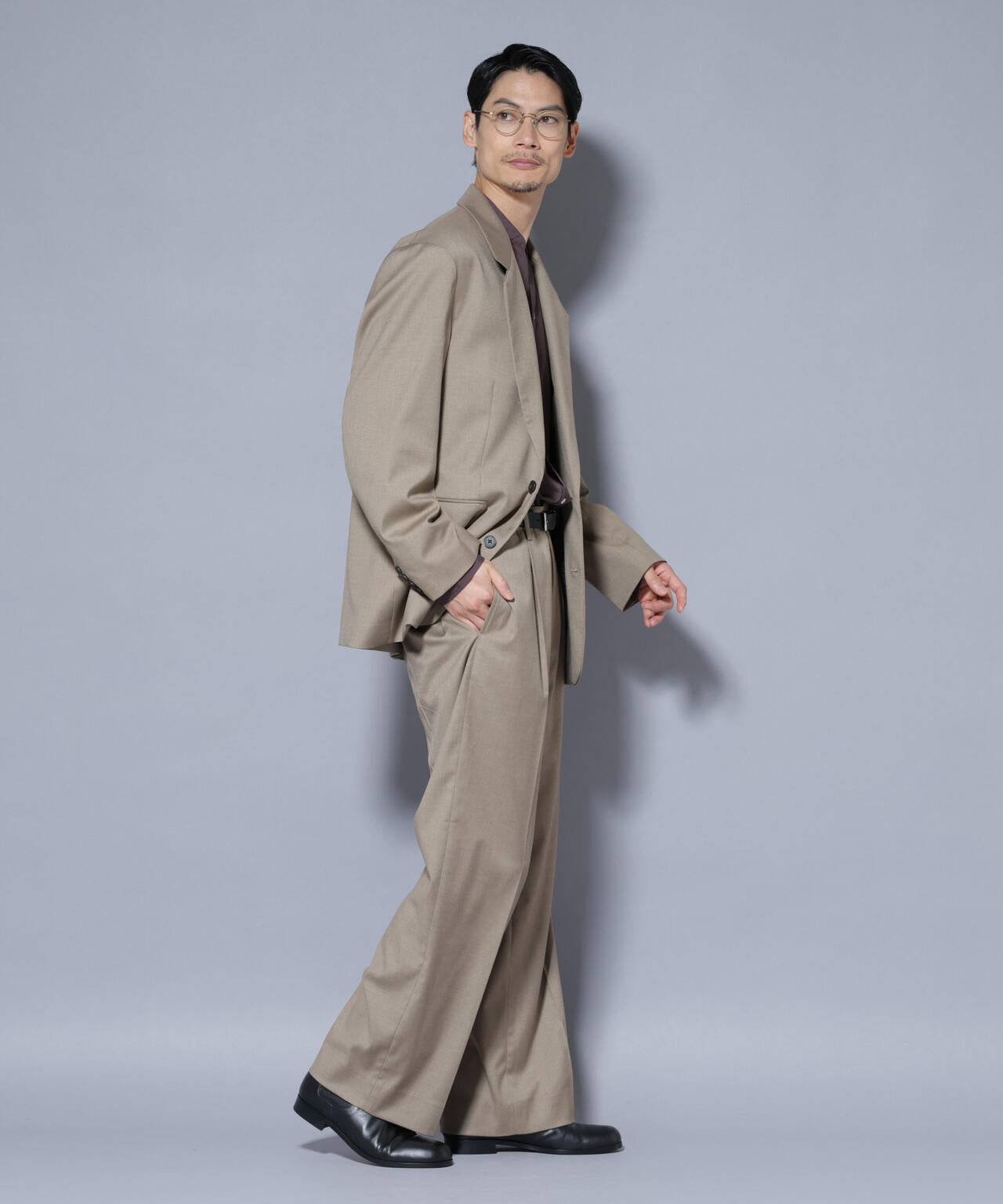 DELEGANTEエアリーサキソニー グリッターストライプテーラードジャケット(セットアップ可) 6685216201