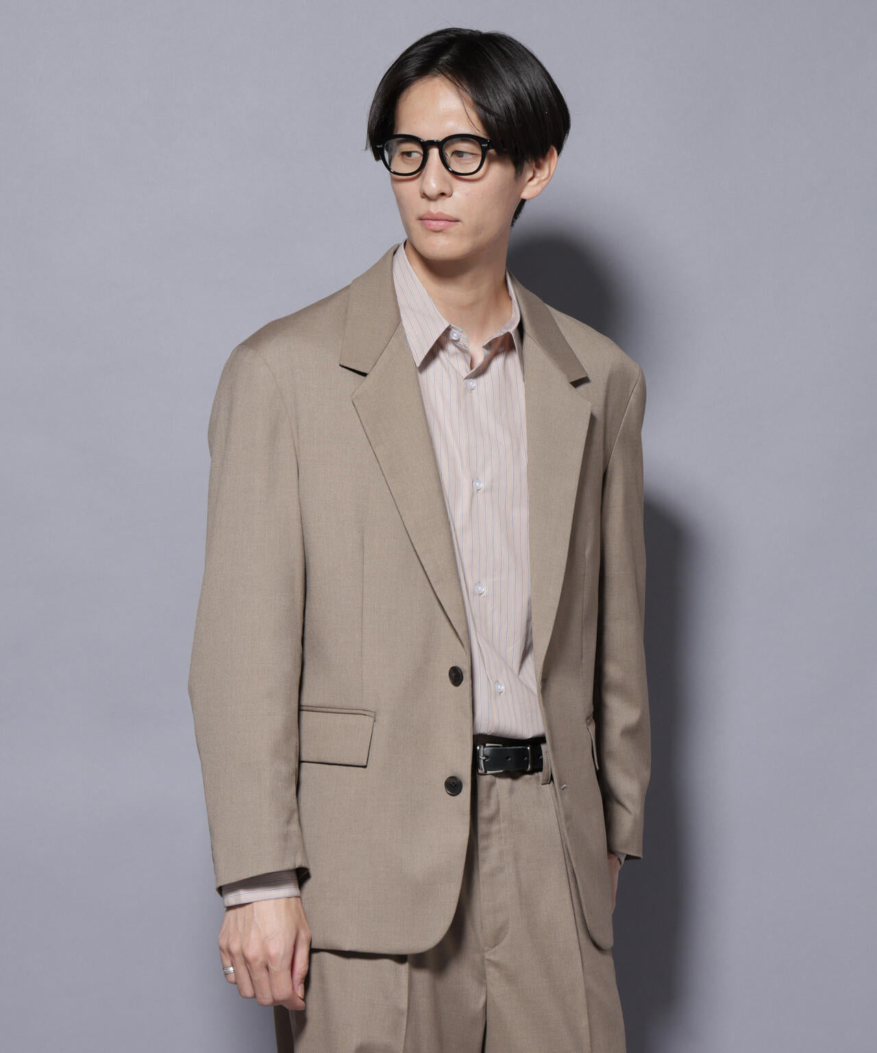 DELEGANTEエアリーサキソニー グリッターストライプテーラードジャケット(セットアップ可) 6685216201