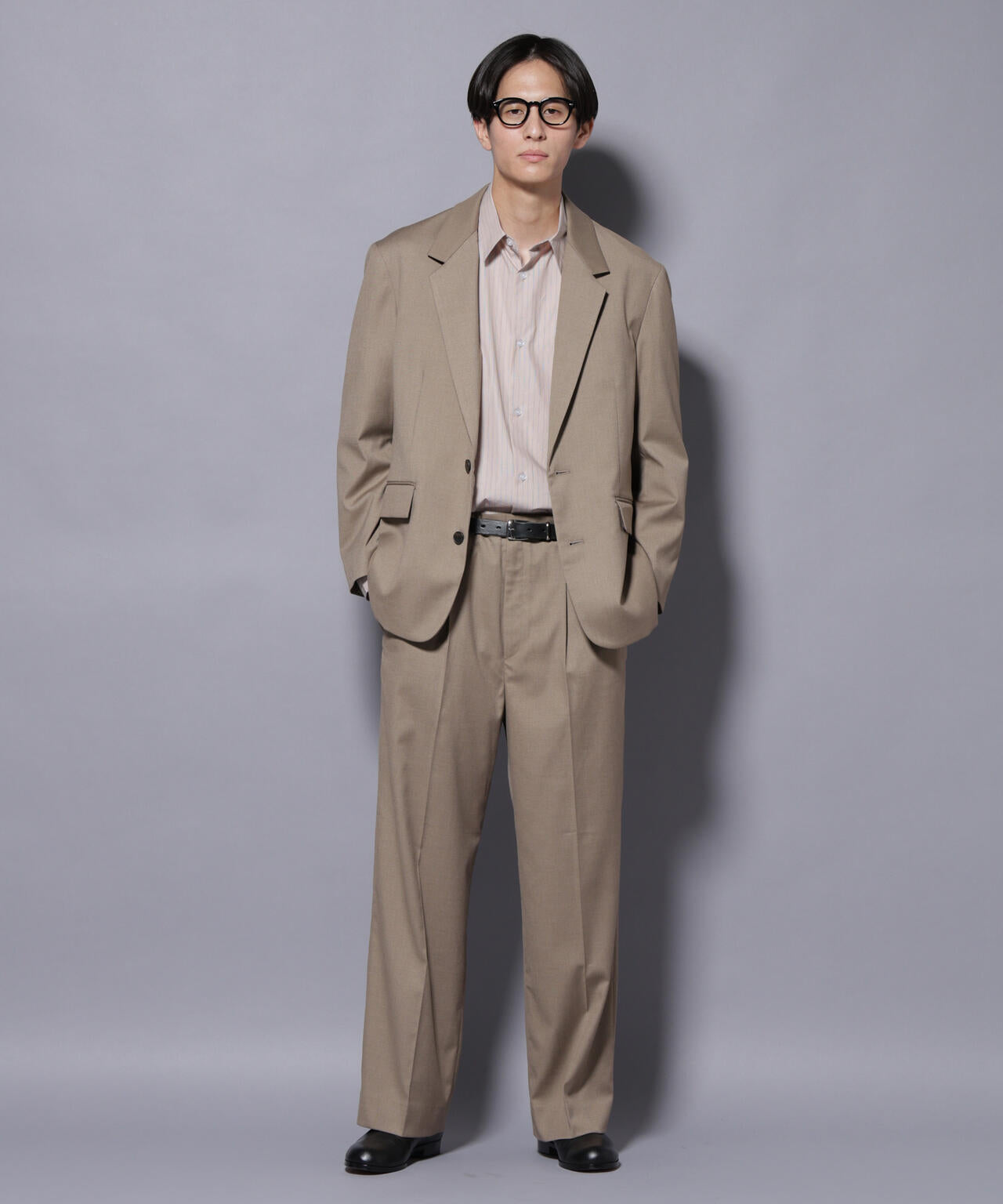 DELEGANTEエアリーサキソニー グリッターストライプテーラードジャケット(セットアップ可) 6685216201