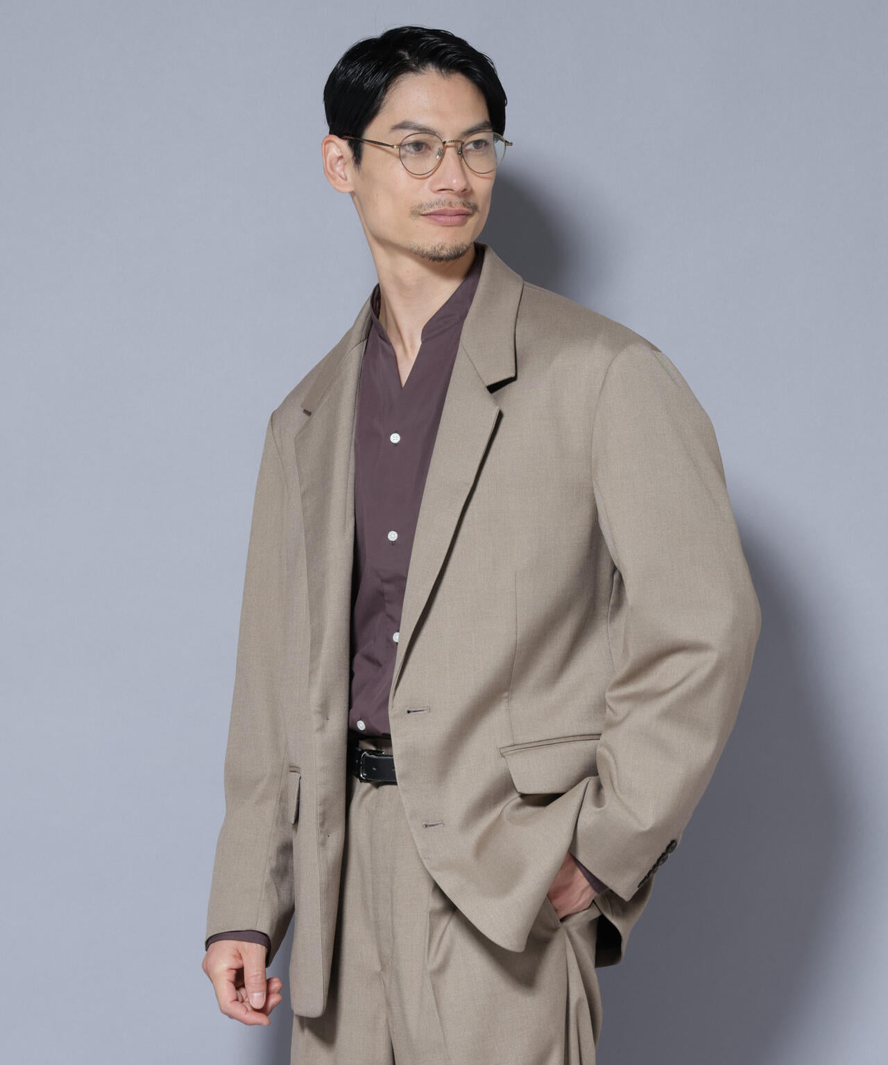 DELEGANTEエアリーサキソニー グリッターストライプテーラードジャケット(セットアップ可) 6685216201