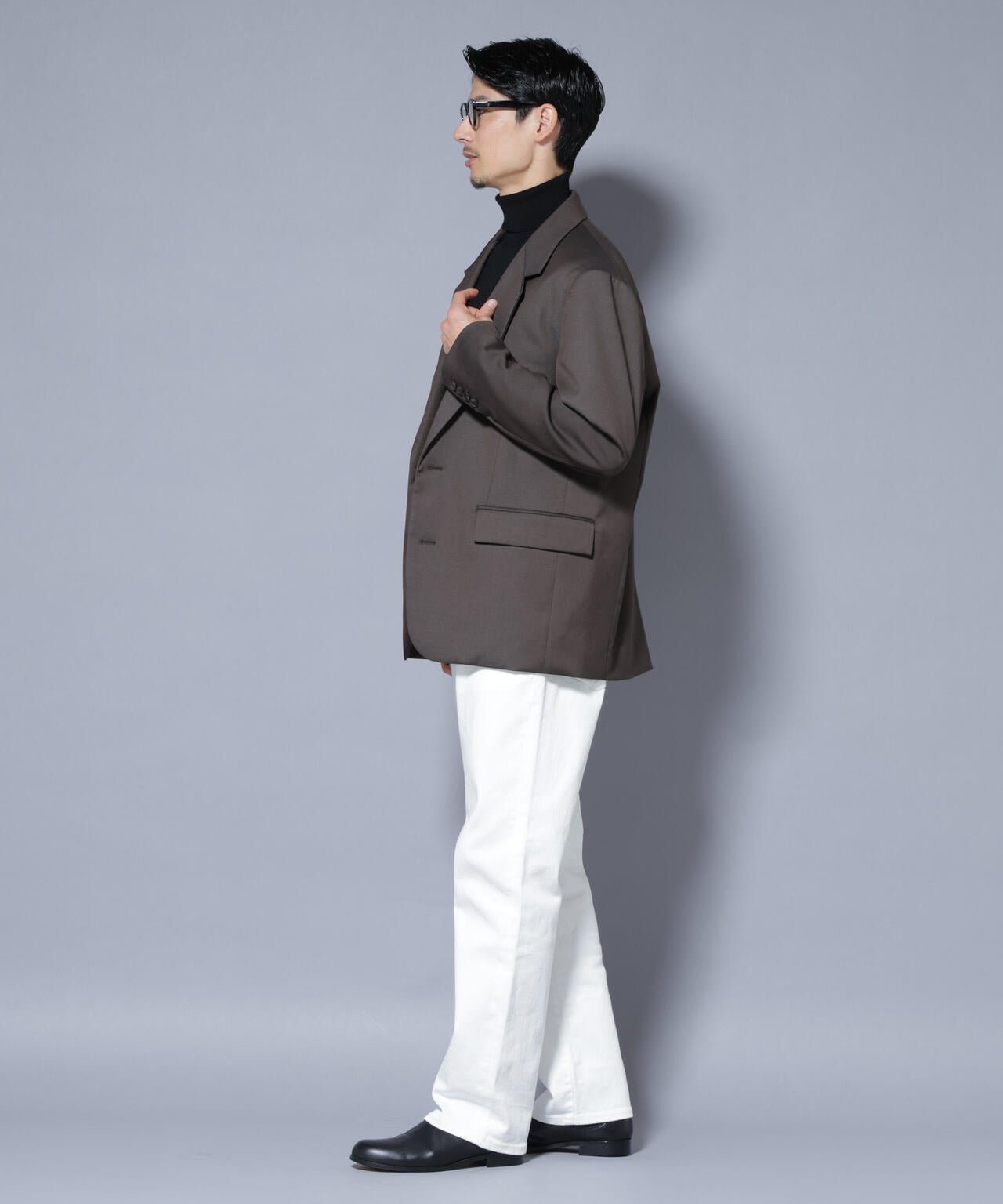 DELEGANTEエアリーサキソニー グリッターストライプテーラードジャケット(セットアップ可) 6685216201