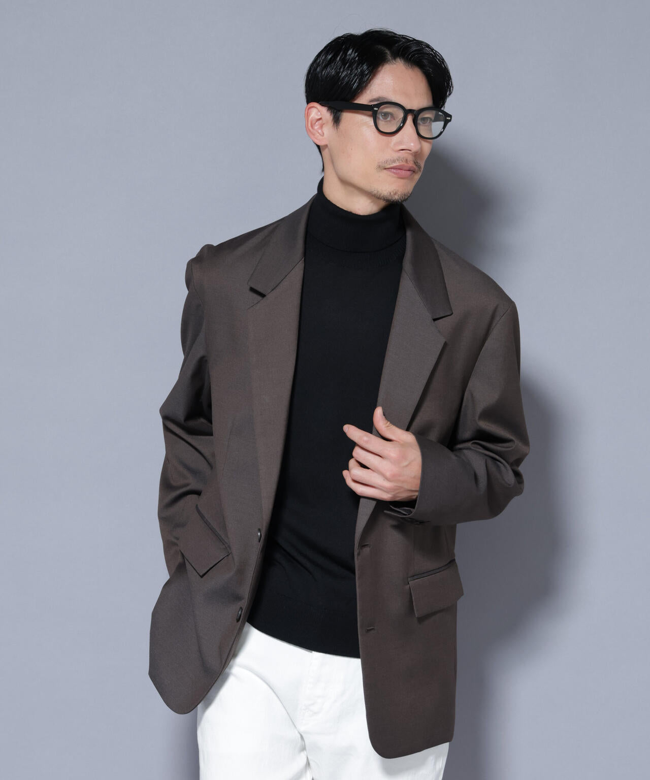 DELEGANTEエアリーサキソニー グリッターストライプテーラードジャケット(セットアップ可) 6685216201