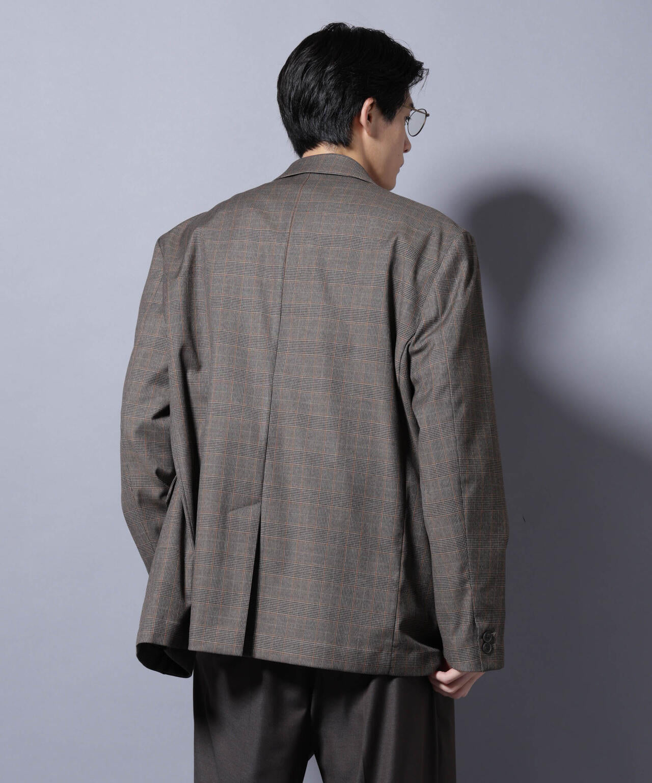 DELEGANTE グレンチェックW-Brethted ジャケット(セットアップ可) 6685216202