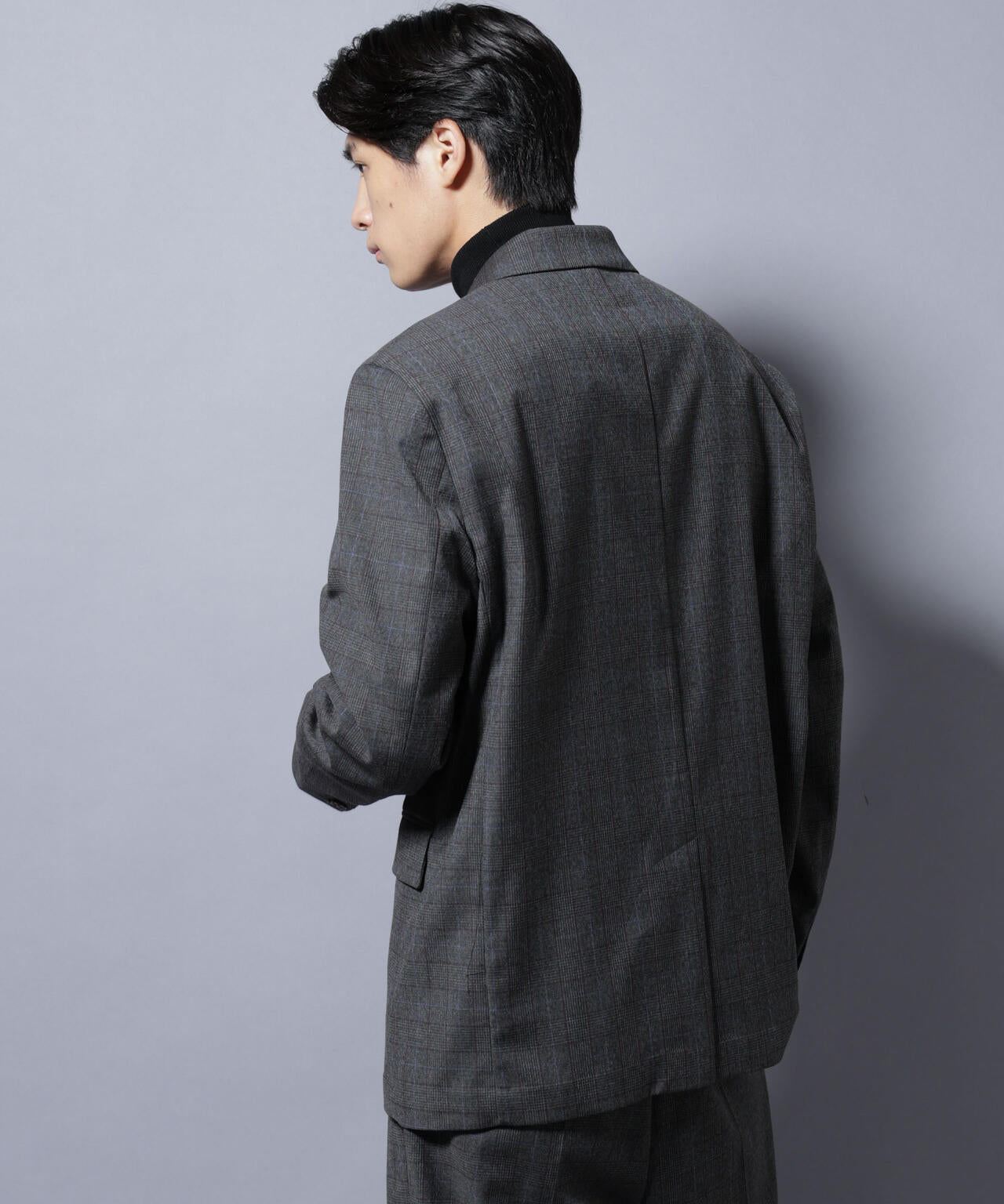 DELEGANTE グレンチェックW-Brethted ジャケット(セットアップ可) 6685216202