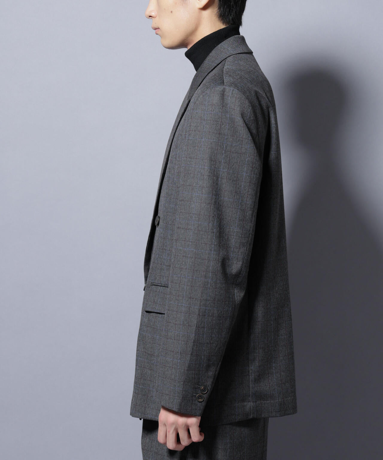 DELEGANTE グレンチェックW-Brethted ジャケット(セットアップ可) 6685216202