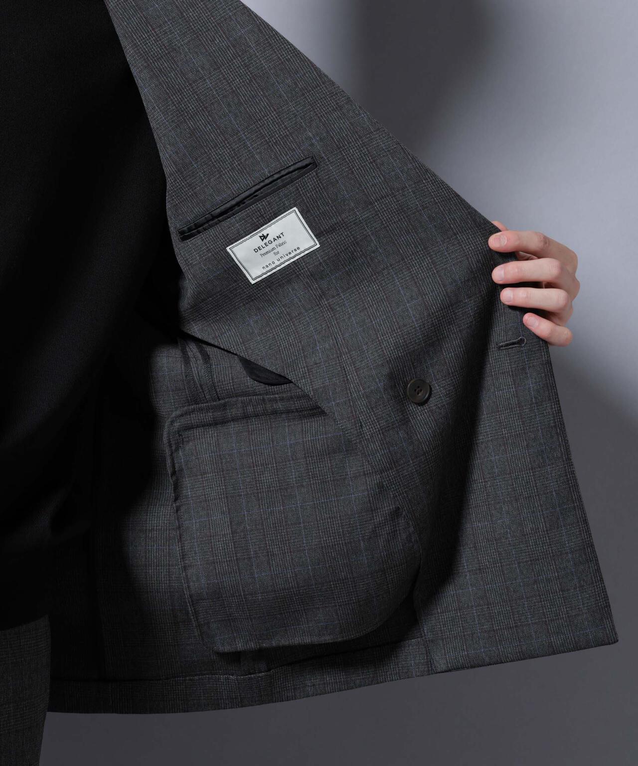 DELEGANTE グレンチェックW-Brethted ジャケット(セットアップ可) 6685216202