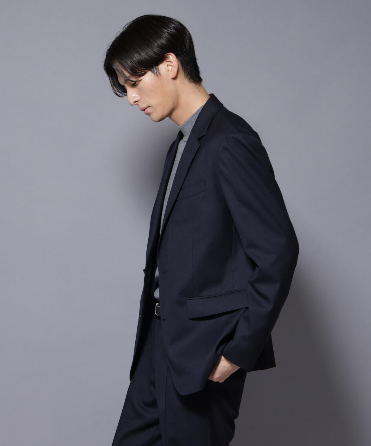 「N JACKET PREMIUM」RENU(R) ウール混洗えるサキソニージャケット(セットアップ可) 6685217205