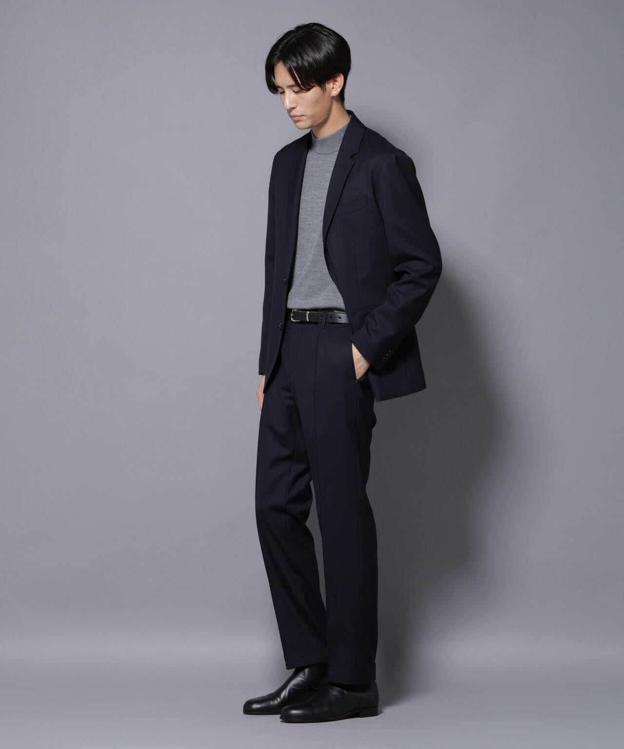 「N JACKET PREMIUM」RENU(R) ウール混洗えるサキソニージャケット(セットアップ可) 6685217205