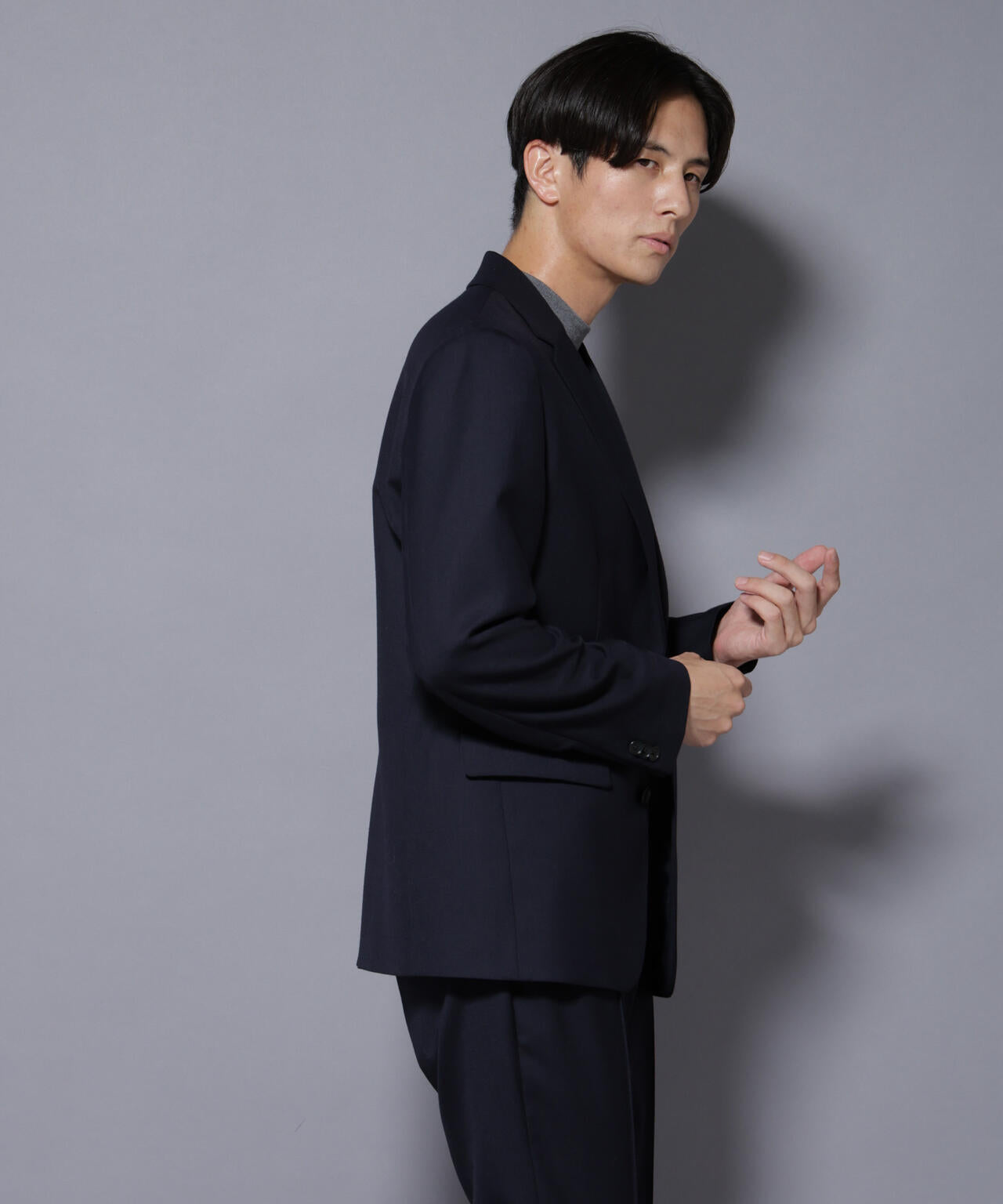 「N JACKET PREMIUM」RENU(R) ウール混洗えるサキソニージャケット(セットアップ可) 6685217205