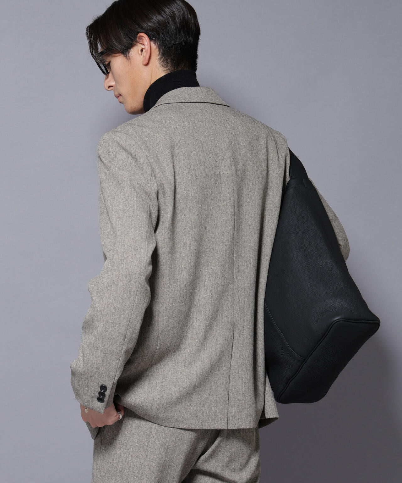 「N JACKET BASIC」 洗えるMIXツイードストレッチジャケット(セットアップ可) 6685217206