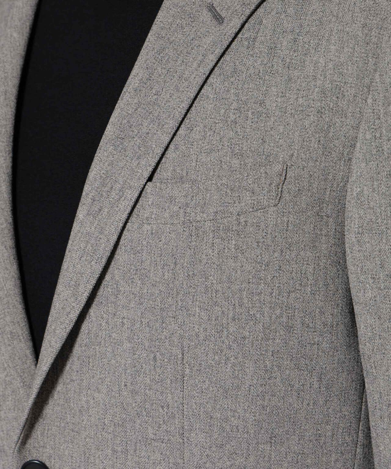 「N JACKET BASIC」 洗えるMIXツイードストレッチジャケット(セットアップ可) 6685217206