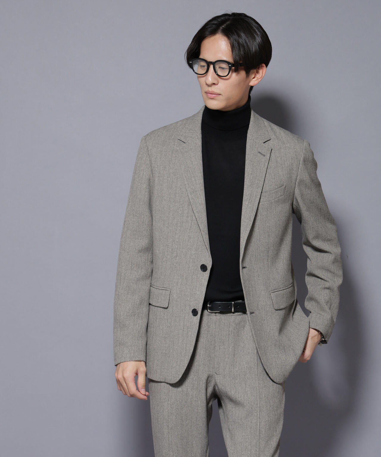 「N JACKET BASIC」 洗えるMIXツイードストレッチジャケット(セットアップ可) 6685217206