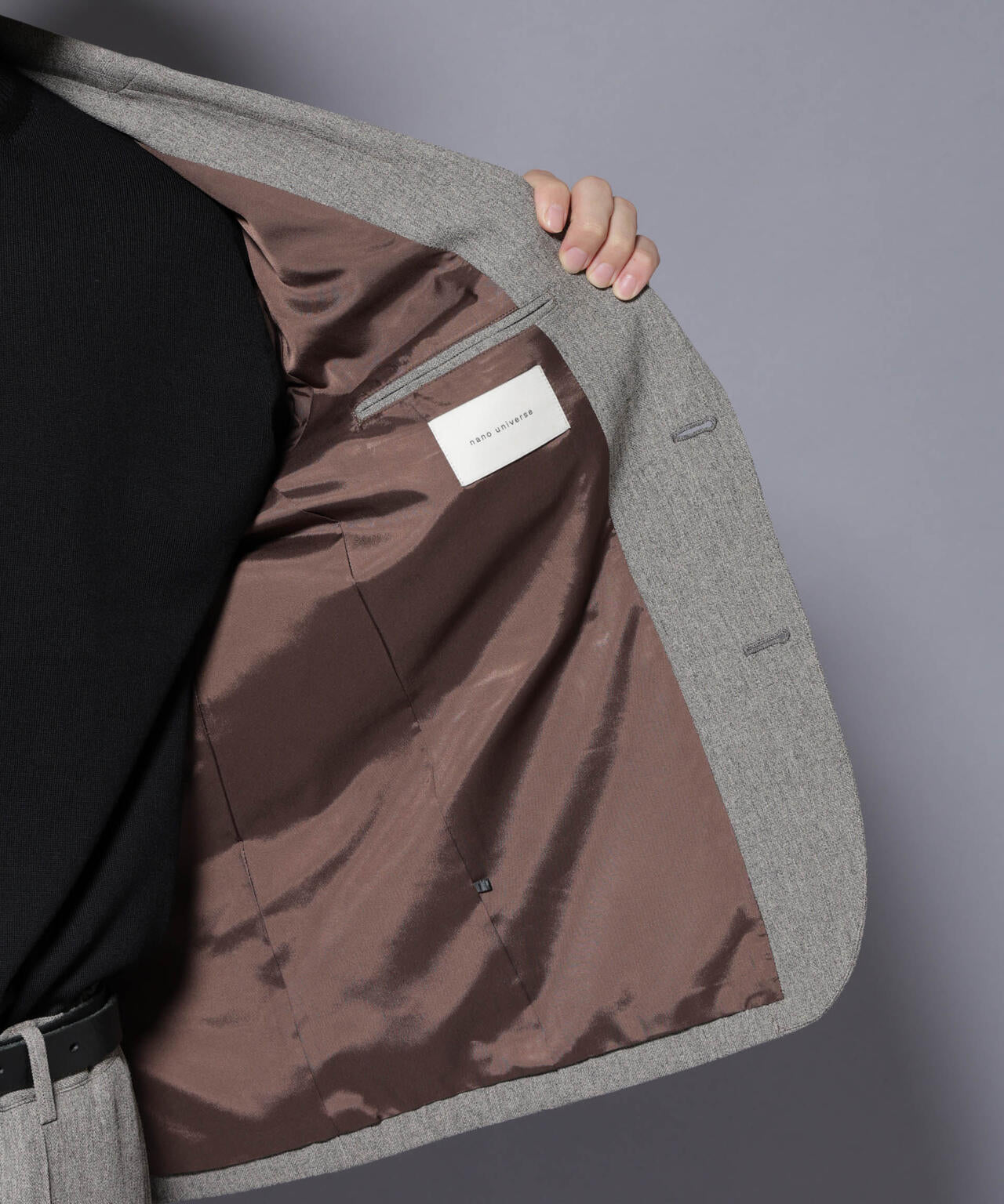 「N JACKET BASIC」 洗えるMIXツイードストレッチジャケット(セットアップ可) 6685217206