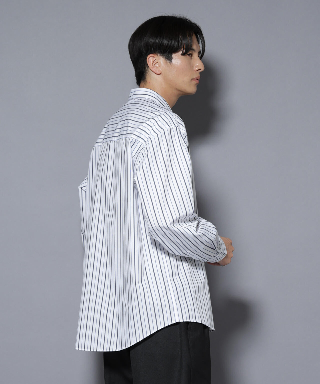 「大人のワイドシャツ」レギュラーカラー ストライプ長袖 6685220204