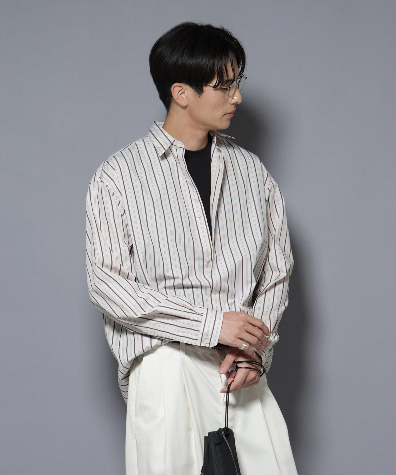 「大人のワイドシャツ」レギュラーカラー ストライプ長袖 6685220204