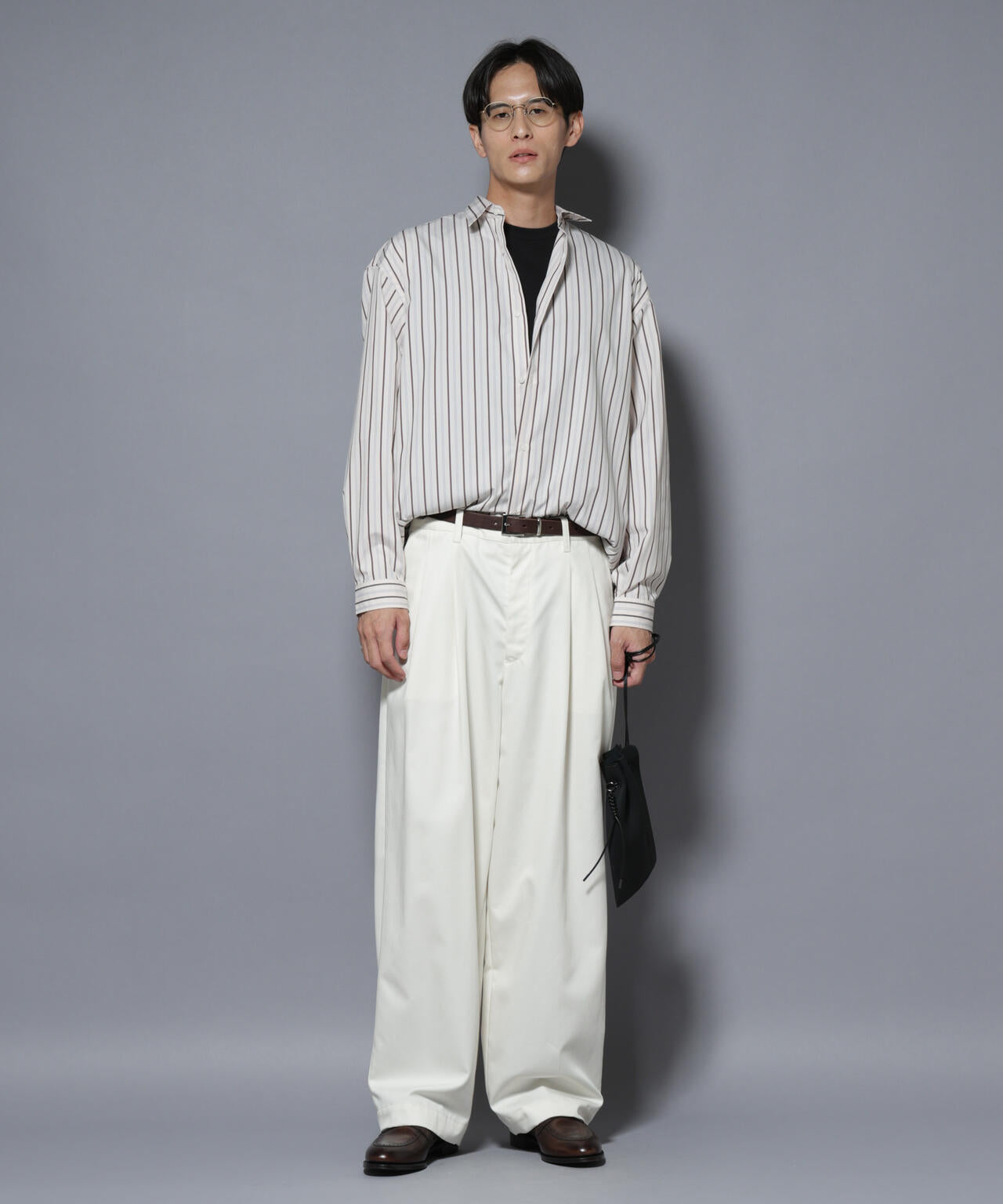 「大人のワイドシャツ」レギュラーカラー ストライプ長袖 6685220204