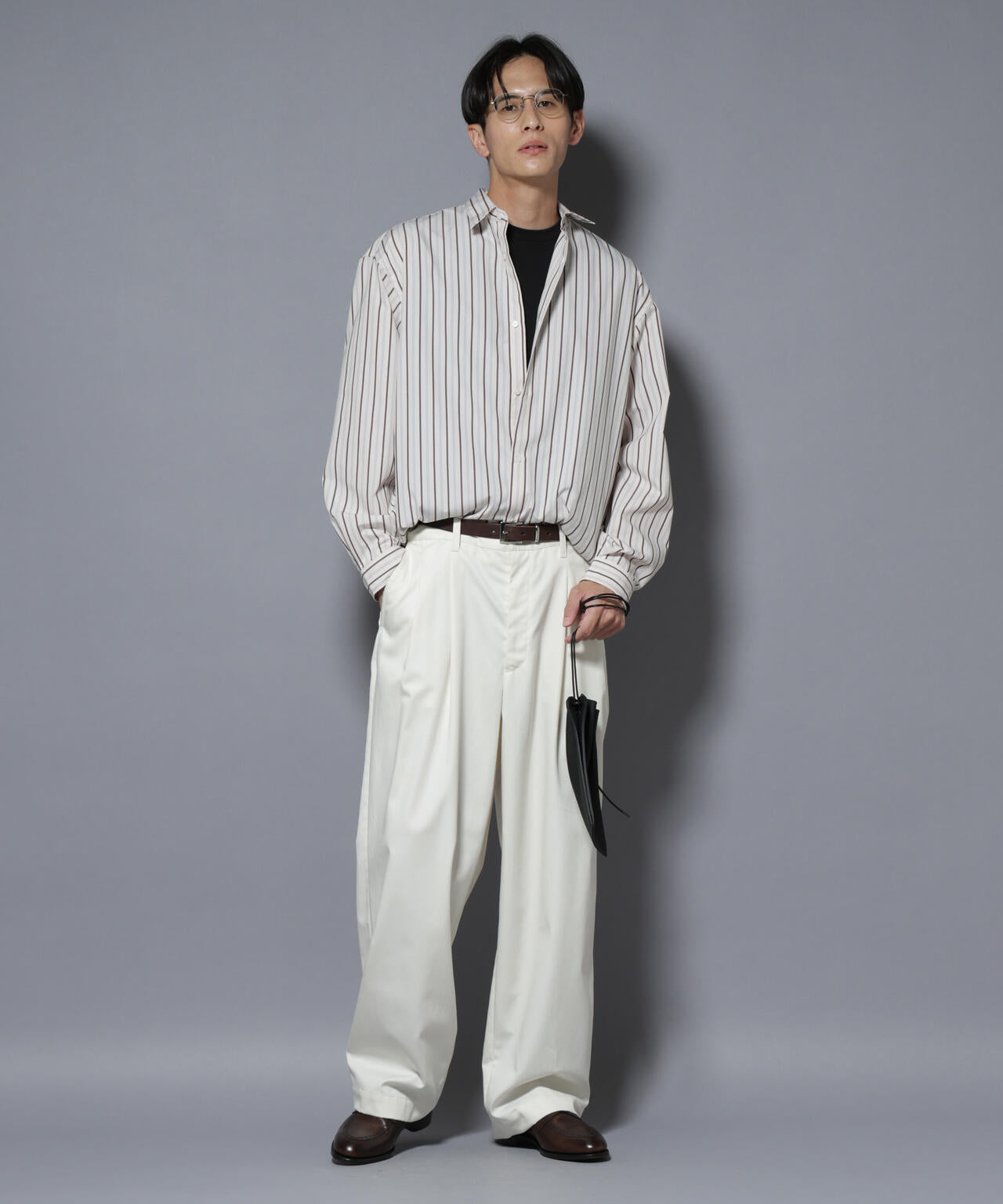 「大人のワイドシャツ」レギュラーカラー ストライプ長袖 6685220204