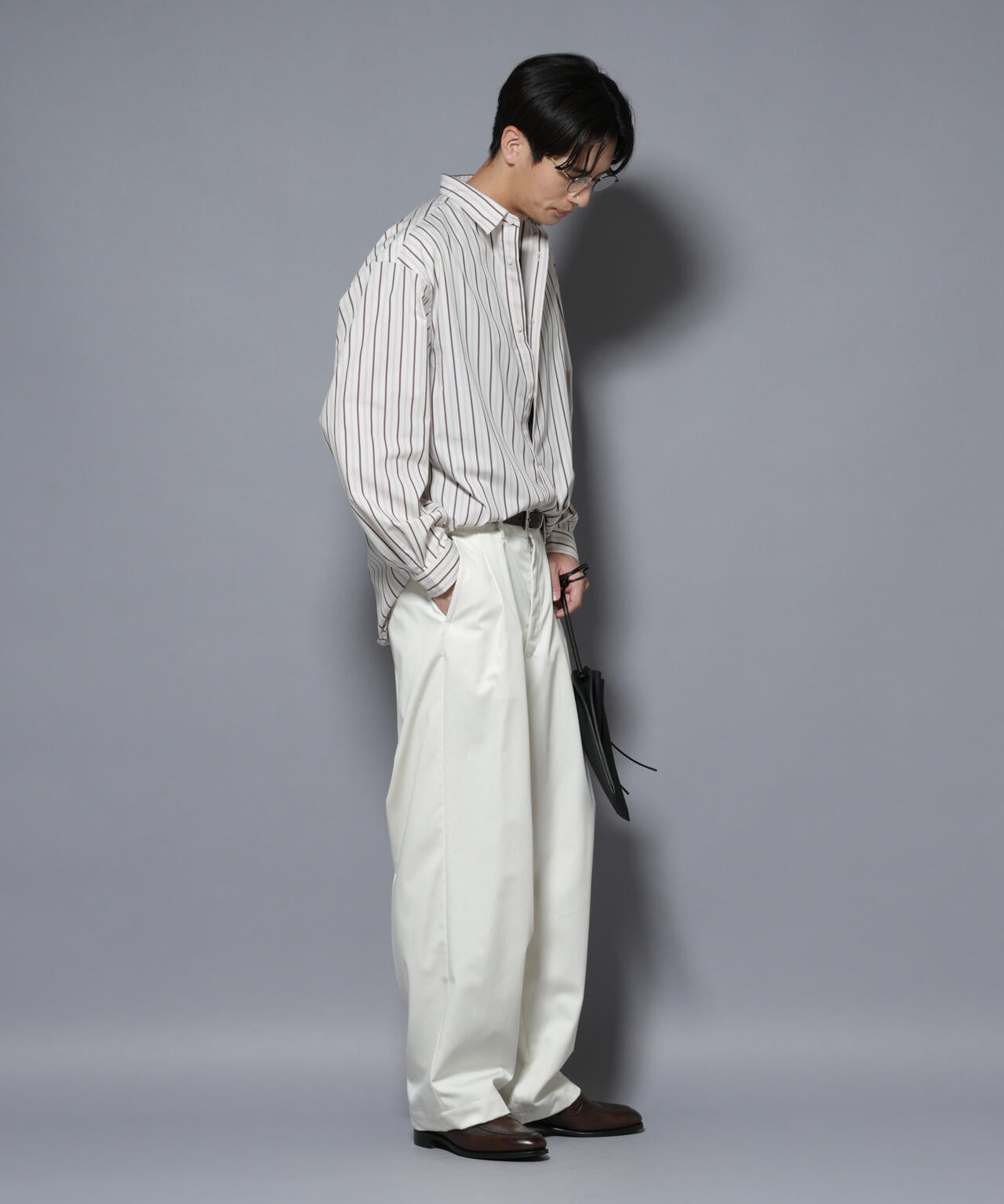 「大人のワイドシャツ」レギュラーカラー ストライプ長袖 6685220204