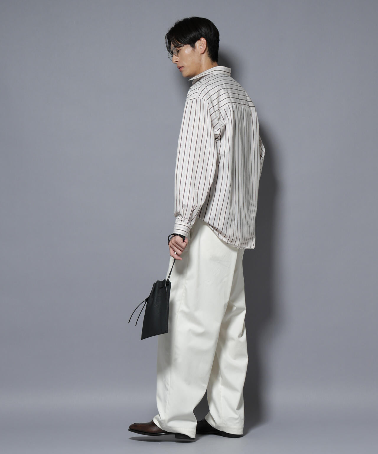 「大人のワイドシャツ」レギュラーカラー ストライプ長袖 6685220204