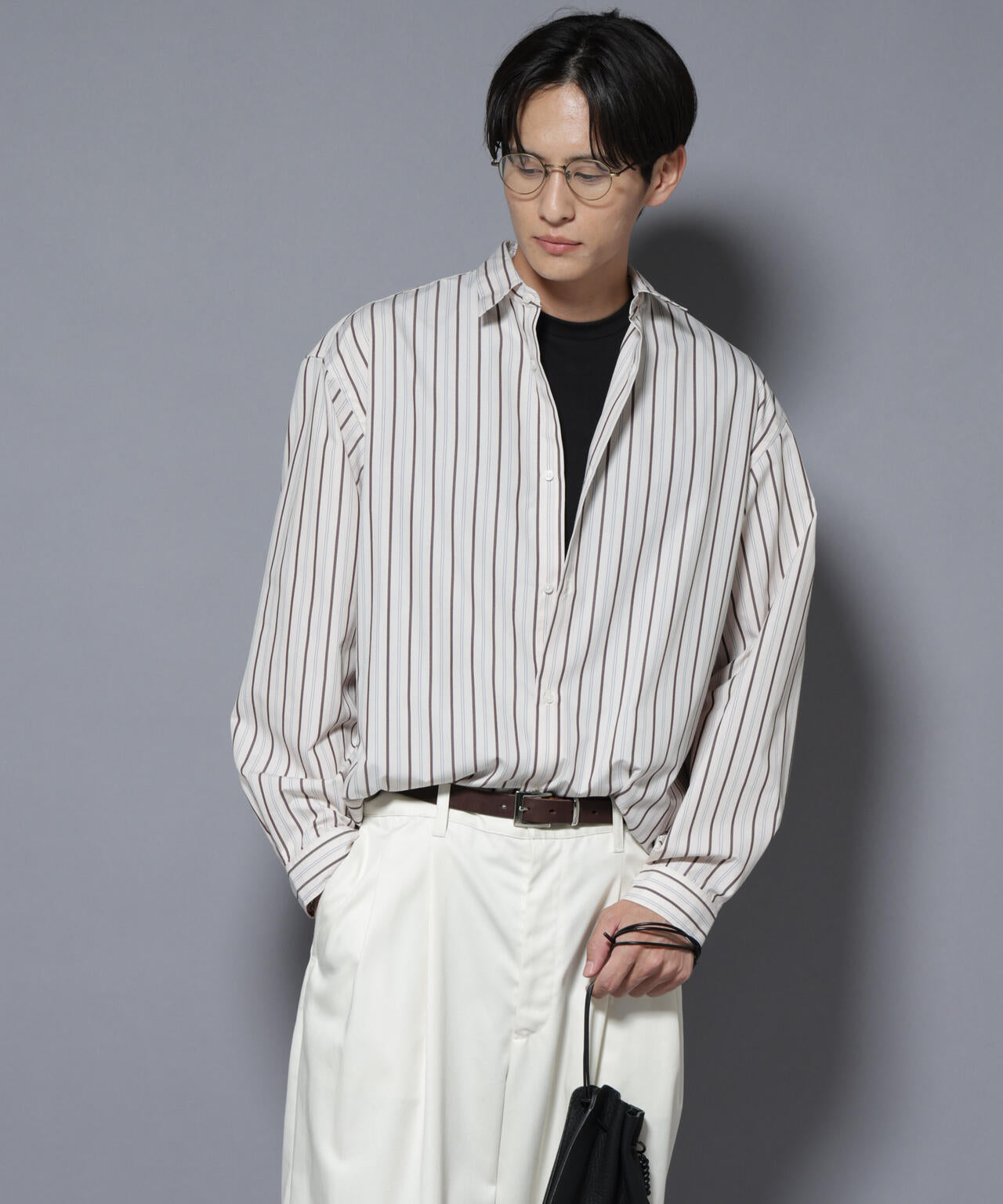 「大人のワイドシャツ」レギュラーカラー ストライプ長袖 6685220204