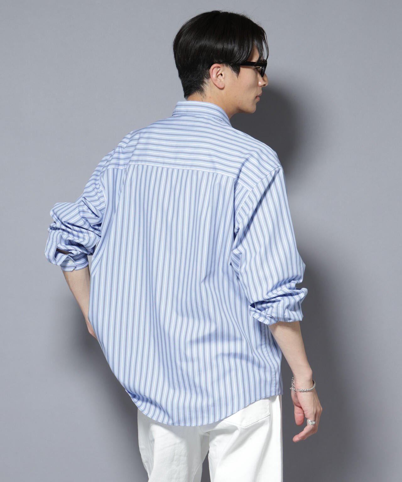「大人のワイドシャツ」レギュラーカラー ストライプ長袖 6685220204