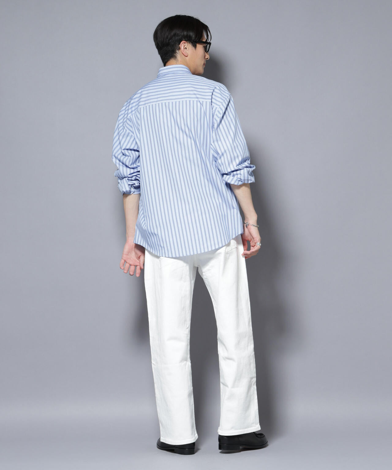 「大人のワイドシャツ」レギュラーカラー ストライプ長袖 6685220204