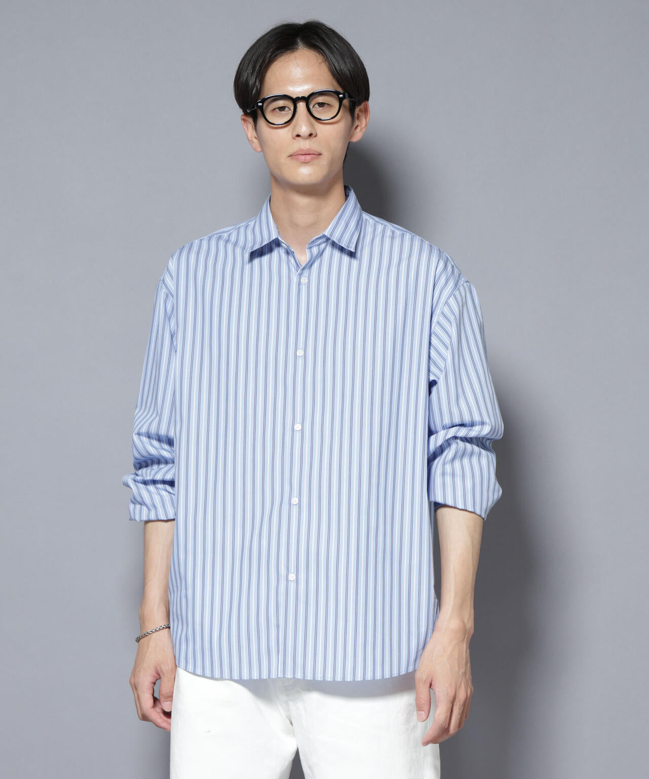 「大人のワイドシャツ」レギュラーカラー ストライプ長袖 6685220204