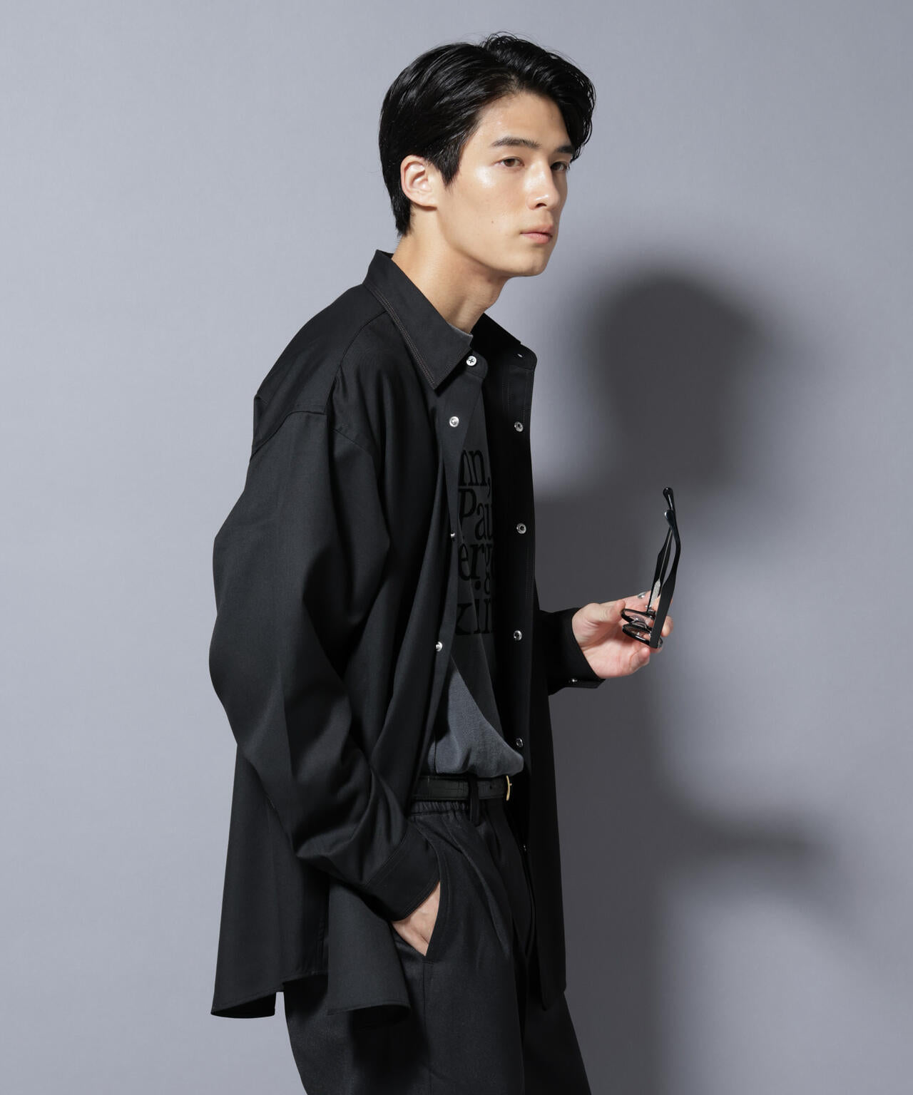 トリプルステッチ パールドットオーバーシャツ 6685220206