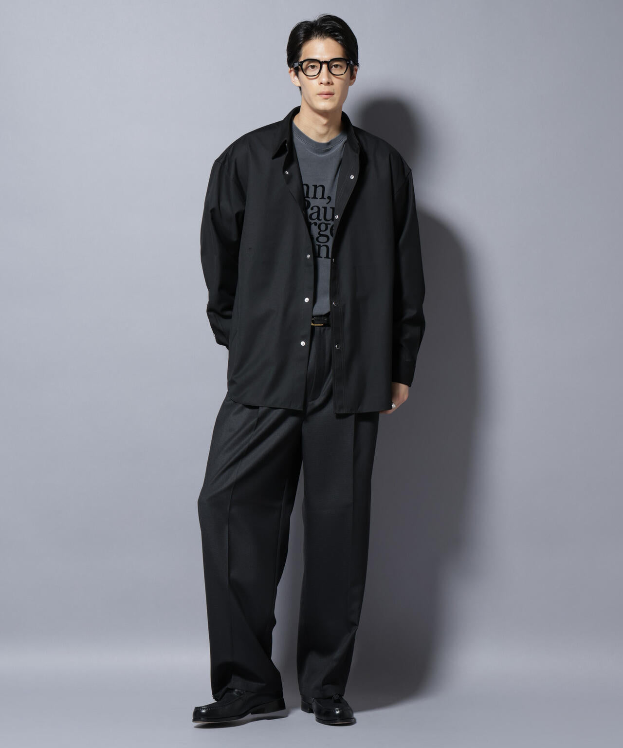 トリプルステッチ パールドットオーバーシャツ 6685220206