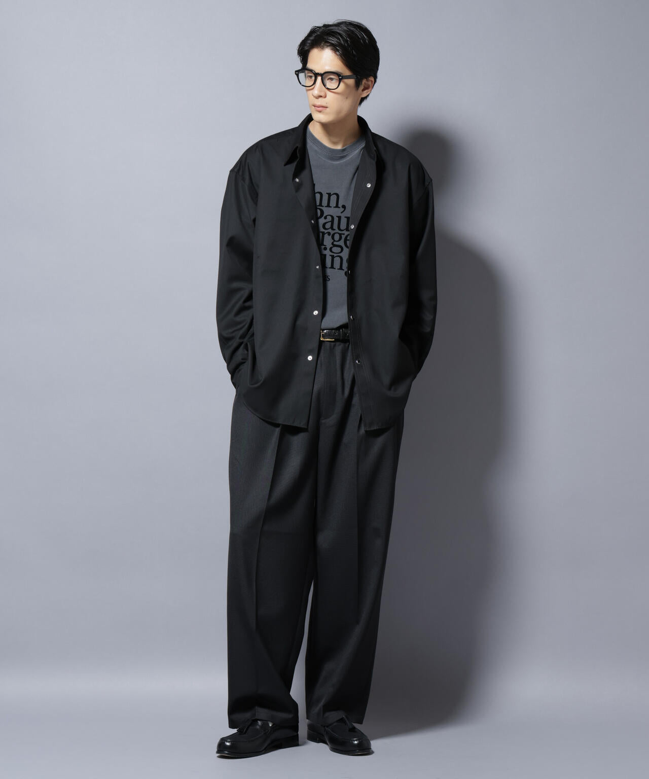 トリプルステッチ パールドットオーバーシャツ 6685220206