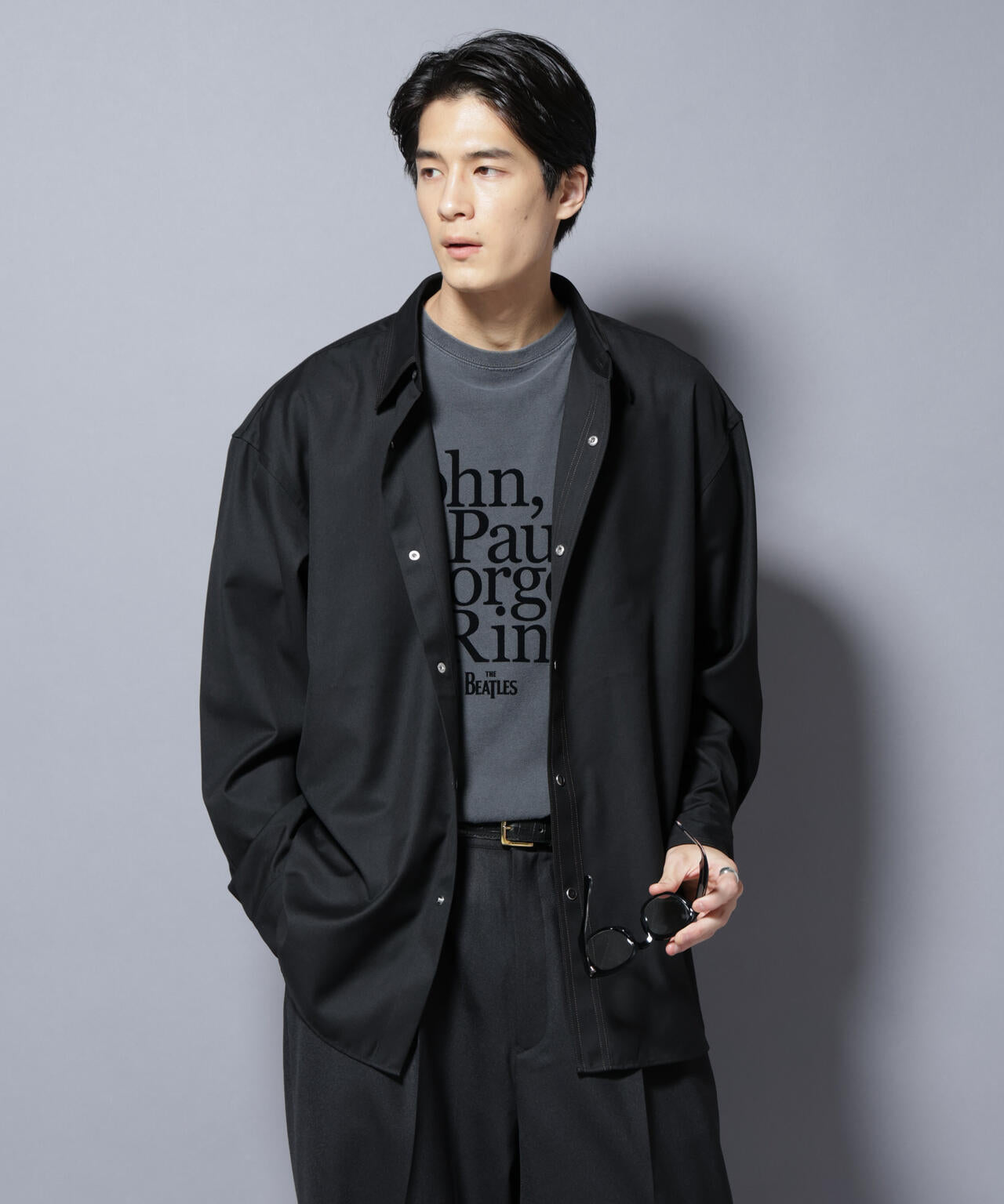 トリプルステッチ パールドットオーバーシャツ 6685220206