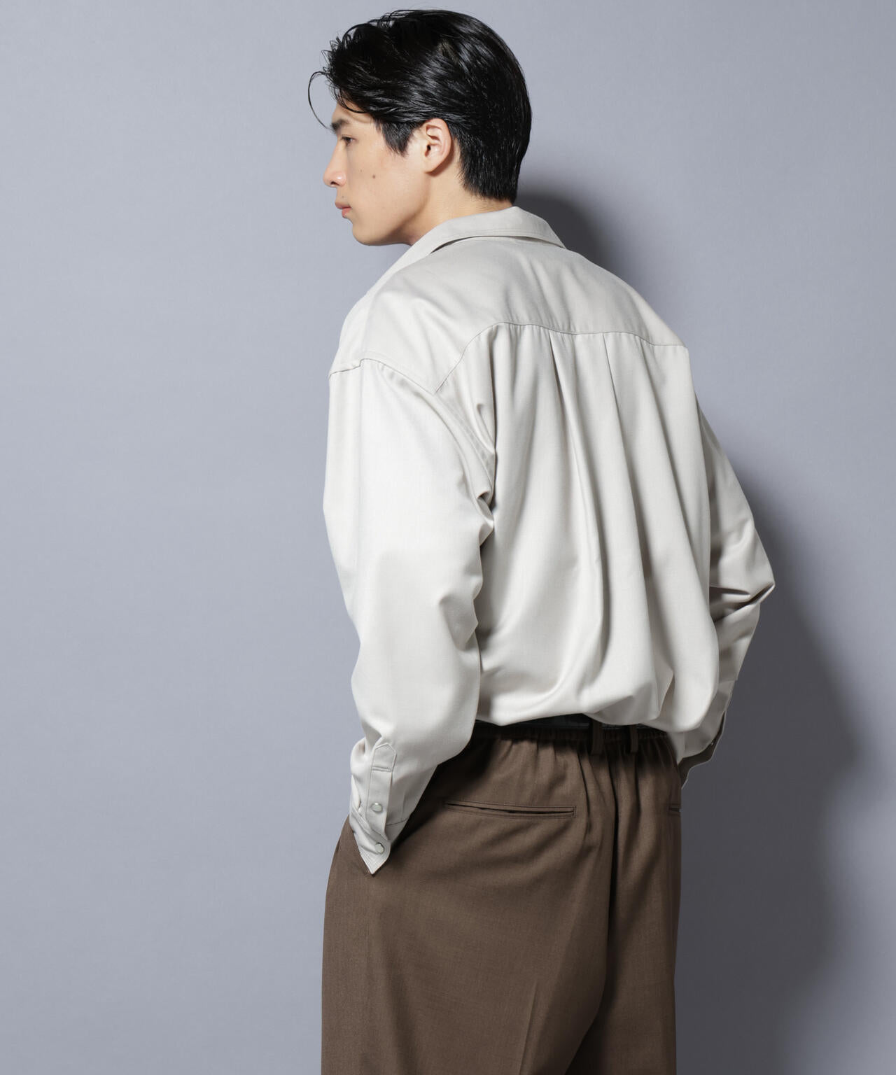 トリプルステッチ パールドットオーバーシャツ 6685220206