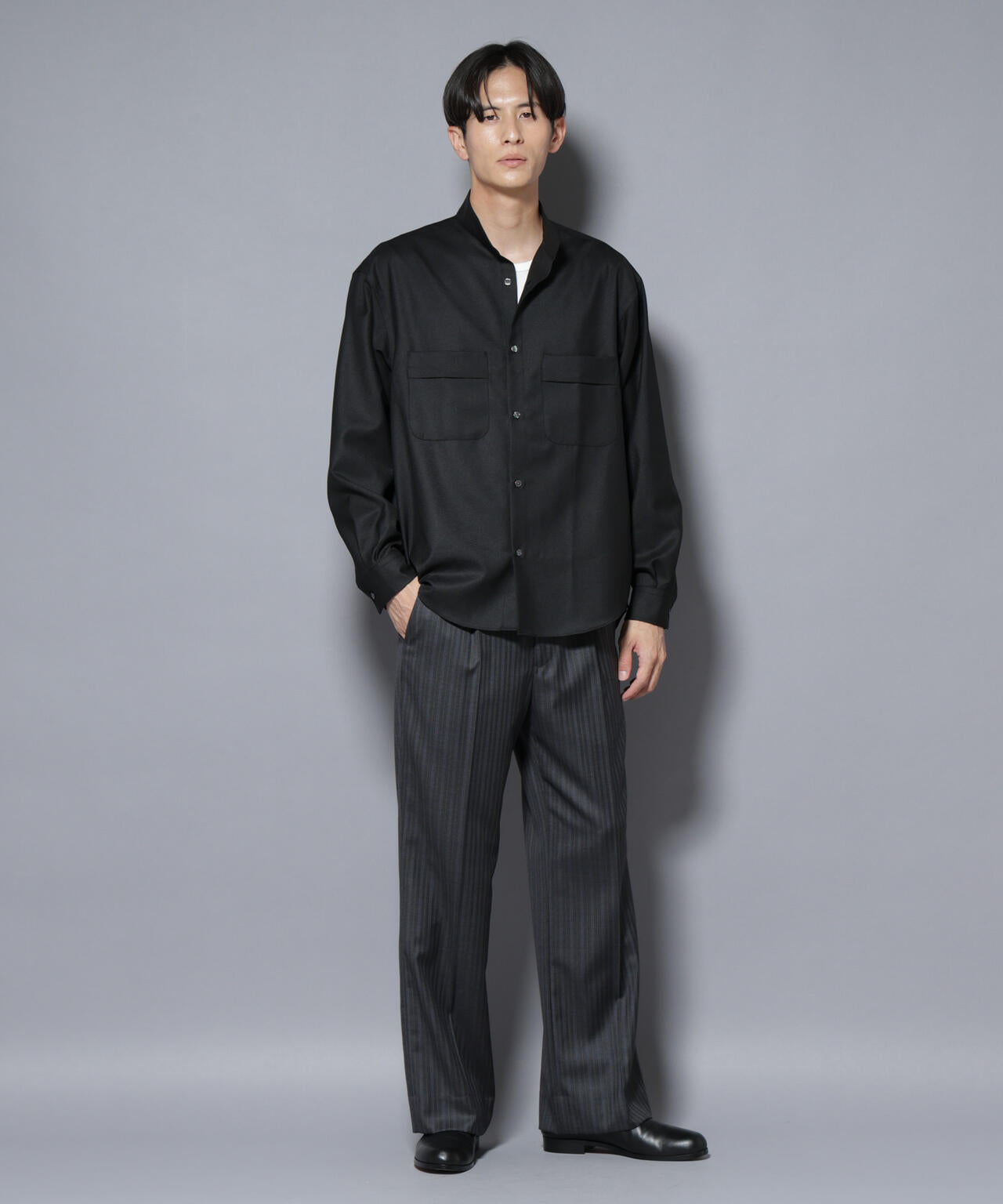 「Gavante」 ドライギャバスタンドカラーシャツ 6685220208