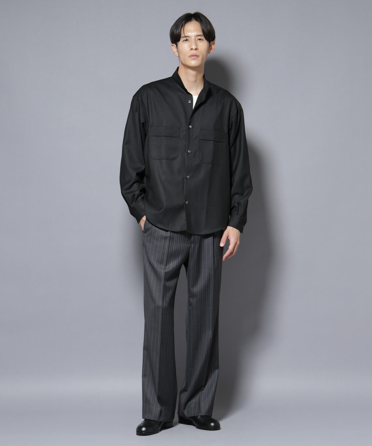 「Gavante」 ドライギャバスタンドカラーシャツ 6685220208