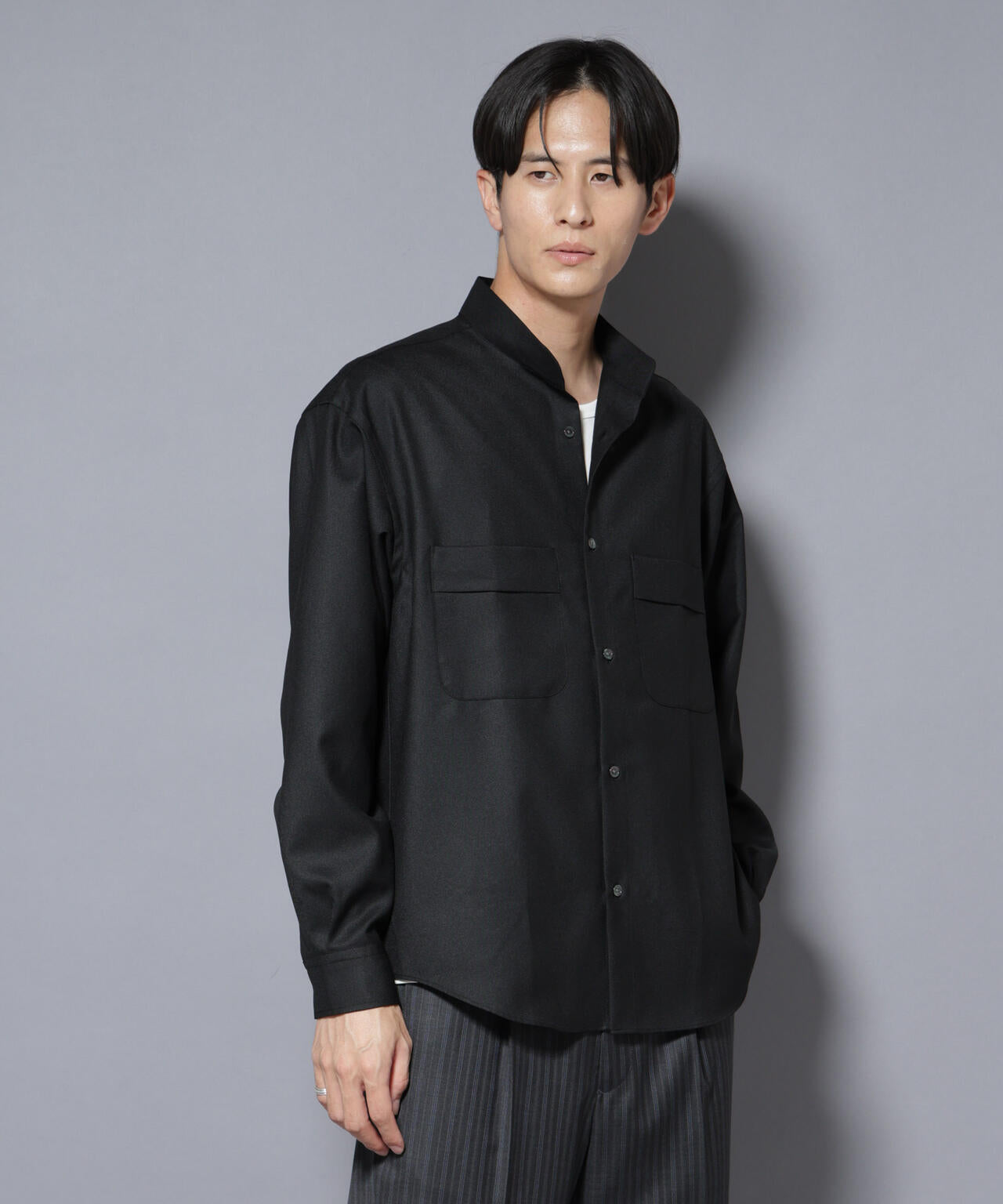 「Gavante」 ドライギャバスタンドカラーシャツ 6685220208