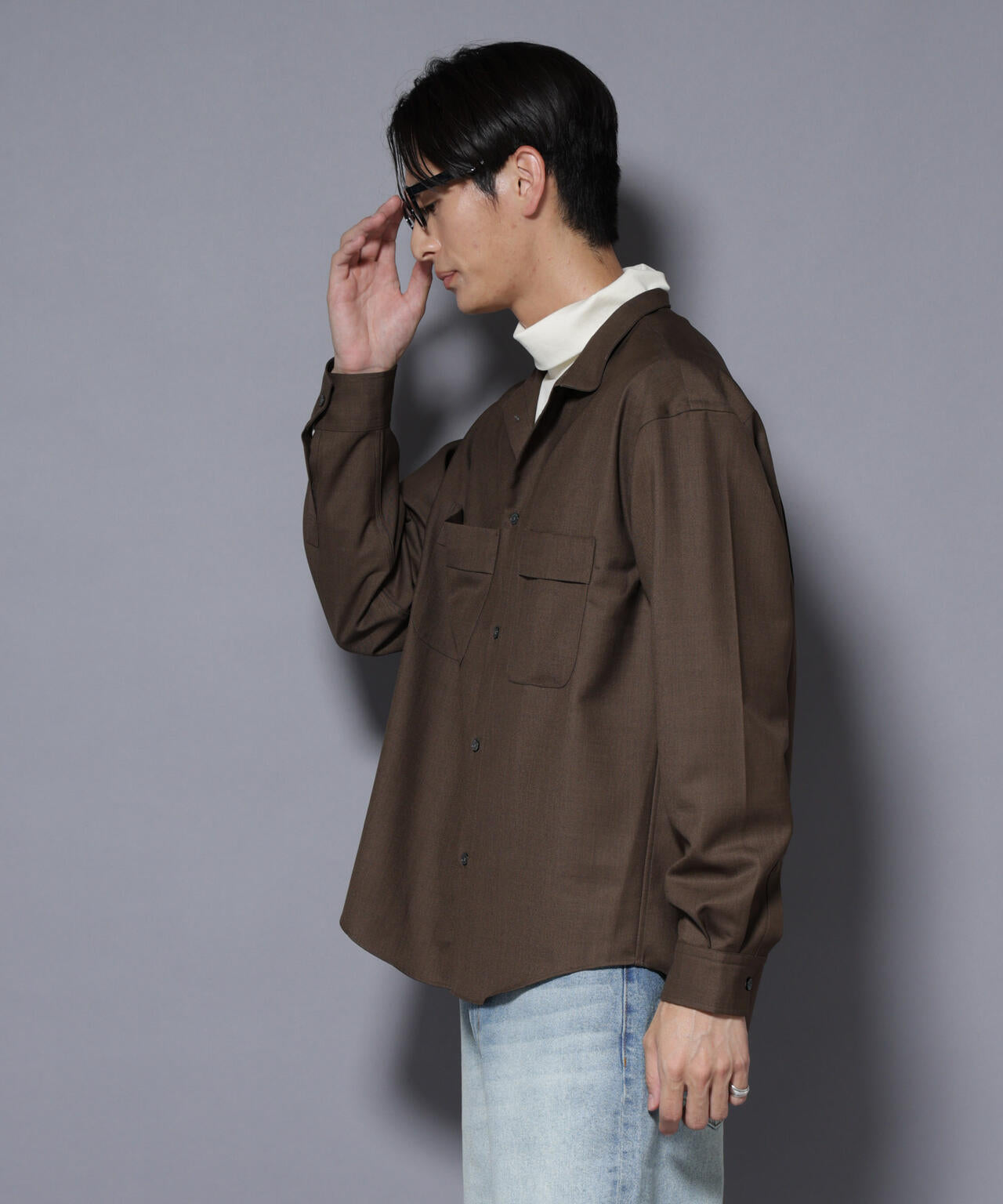 「Gavante」 ドライギャバスタンドカラーシャツ 6685220208