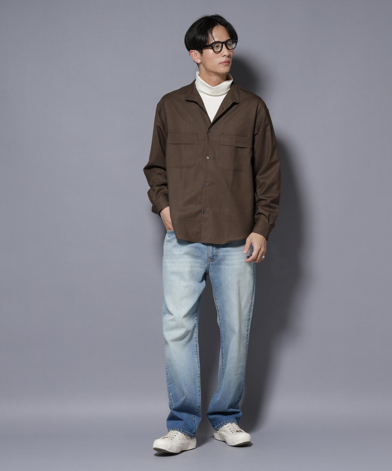 「Gavante」 ドライギャバスタンドカラーシャツ 6685220208