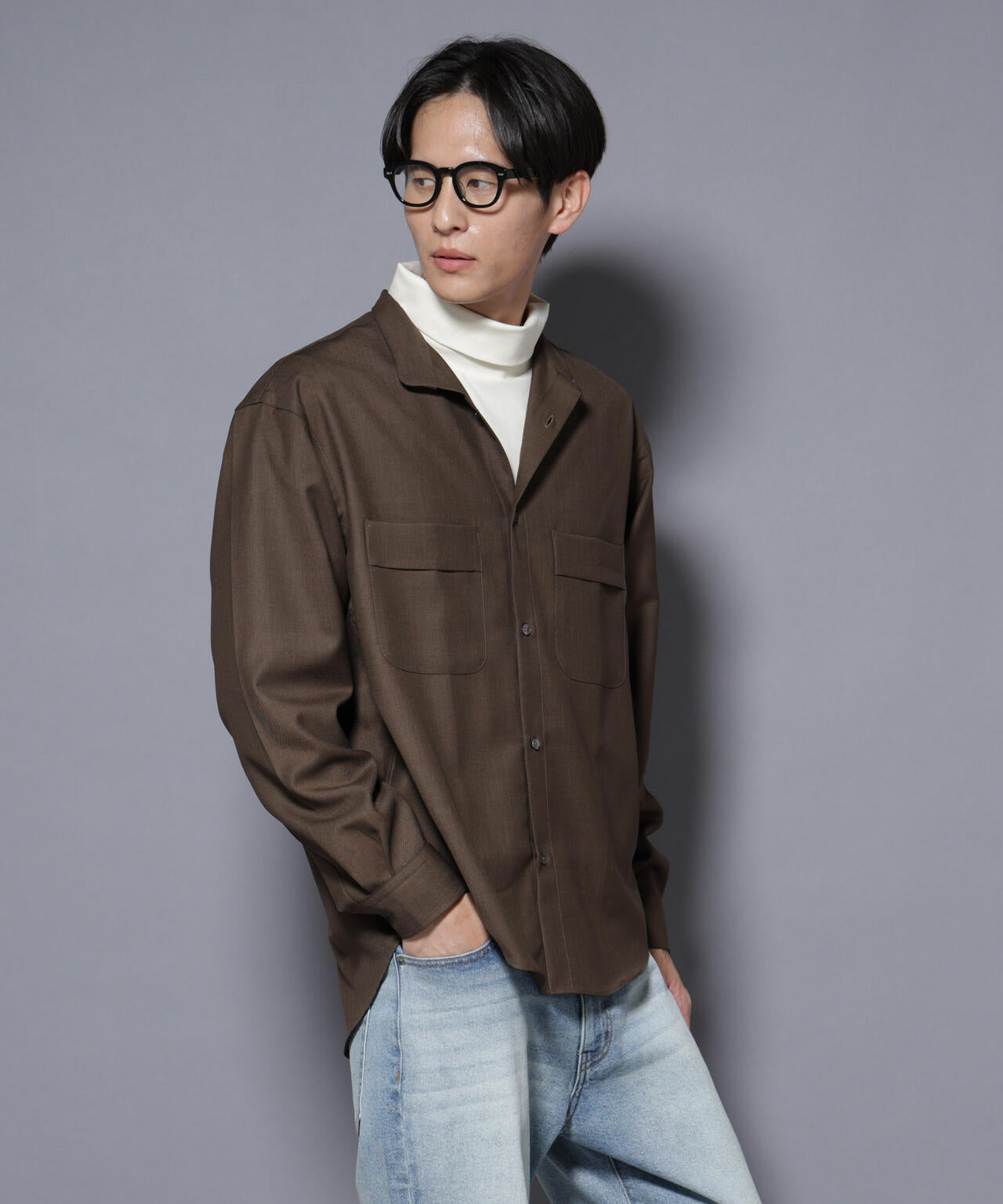 「Gavante」 ドライギャバスタンドカラーシャツ 6685220208