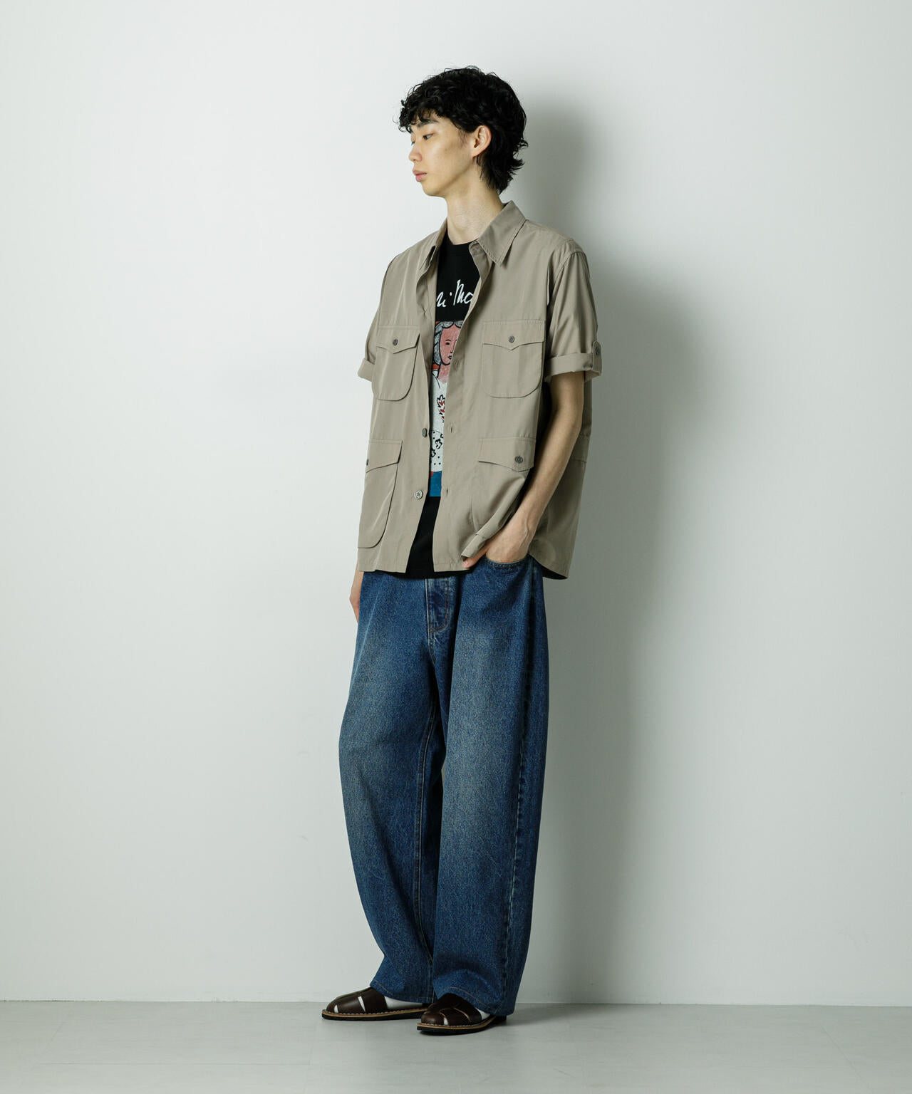 「HOTEL PALACE」TRポプリンサファリシャツ 6685220211