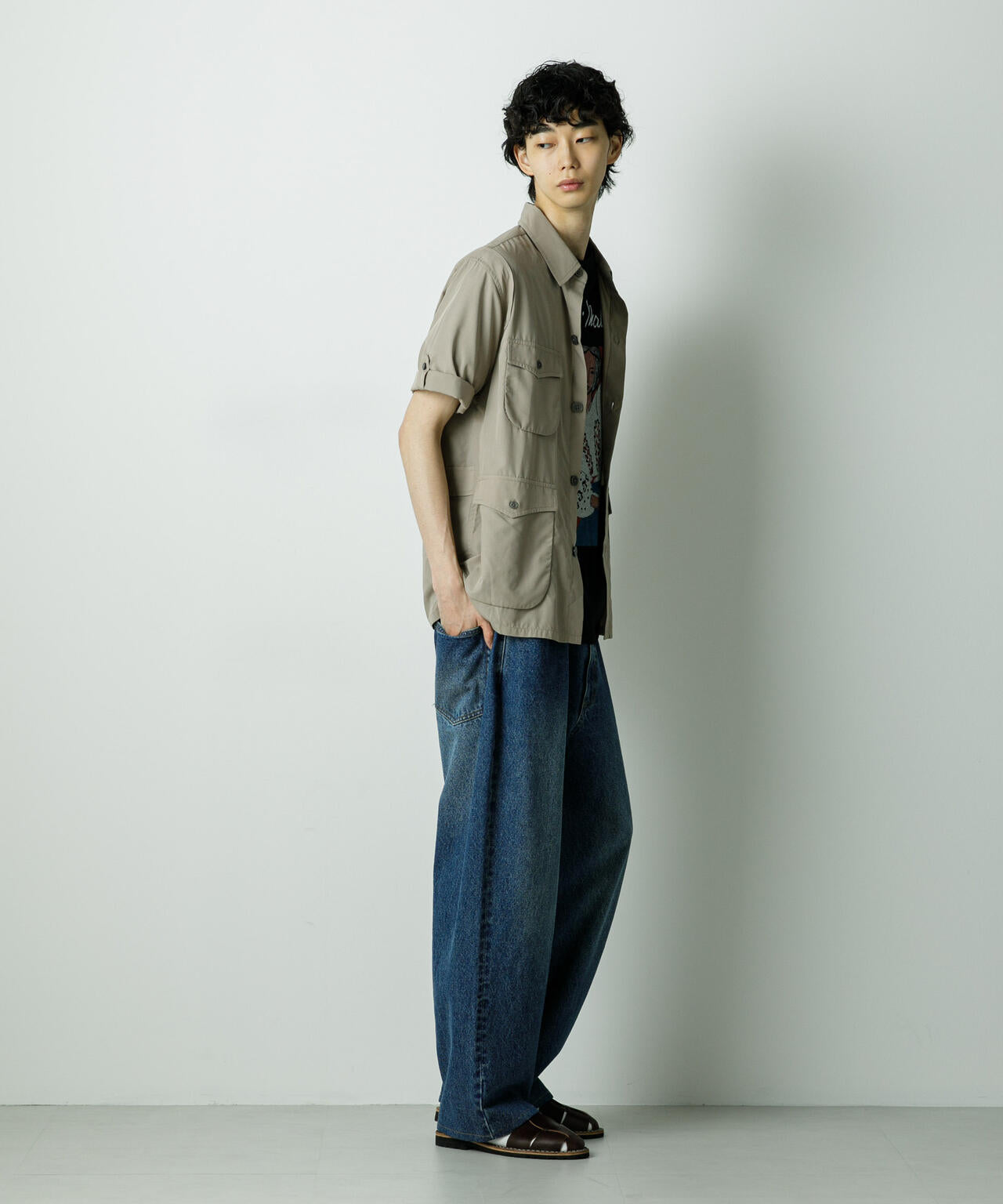 「HOTEL PALACE」TRポプリンサファリシャツ 6685220211