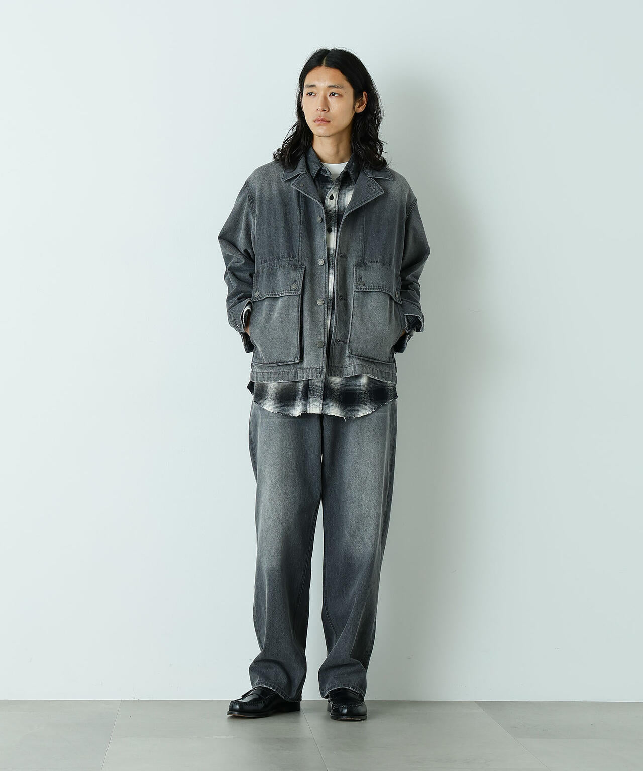 「HOTEL PALACE」 ヴィンテージライクオンブレチェックネルシャツ 6685220212