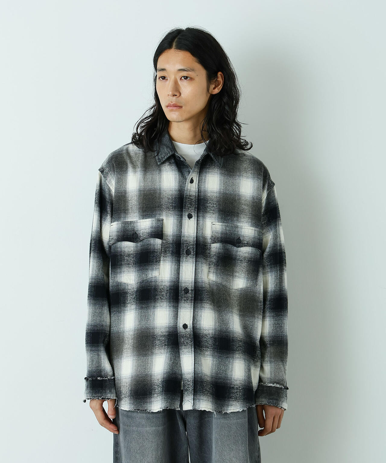 「HOTEL PALACE」 ヴィンテージライクオンブレチェックネルシャツ 6685220212