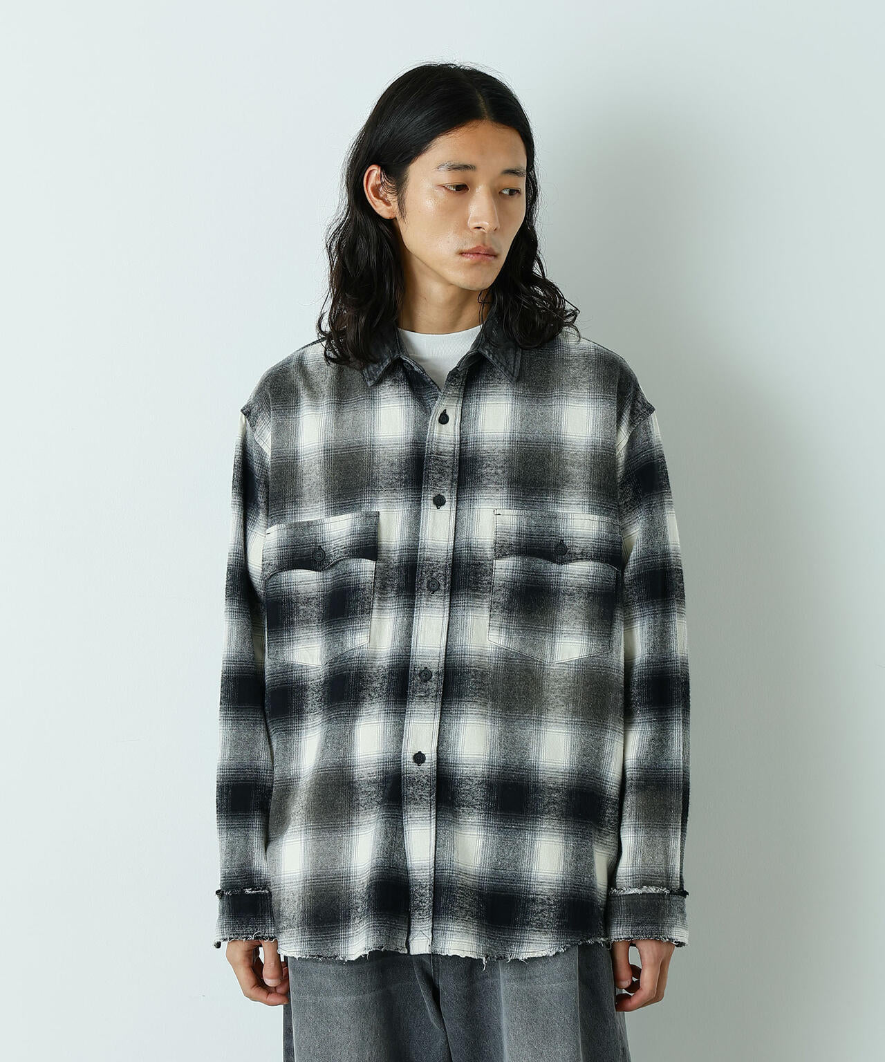 「HOTEL PALACE」 ヴィンテージライクオンブレチェックネルシャツ 6685220212