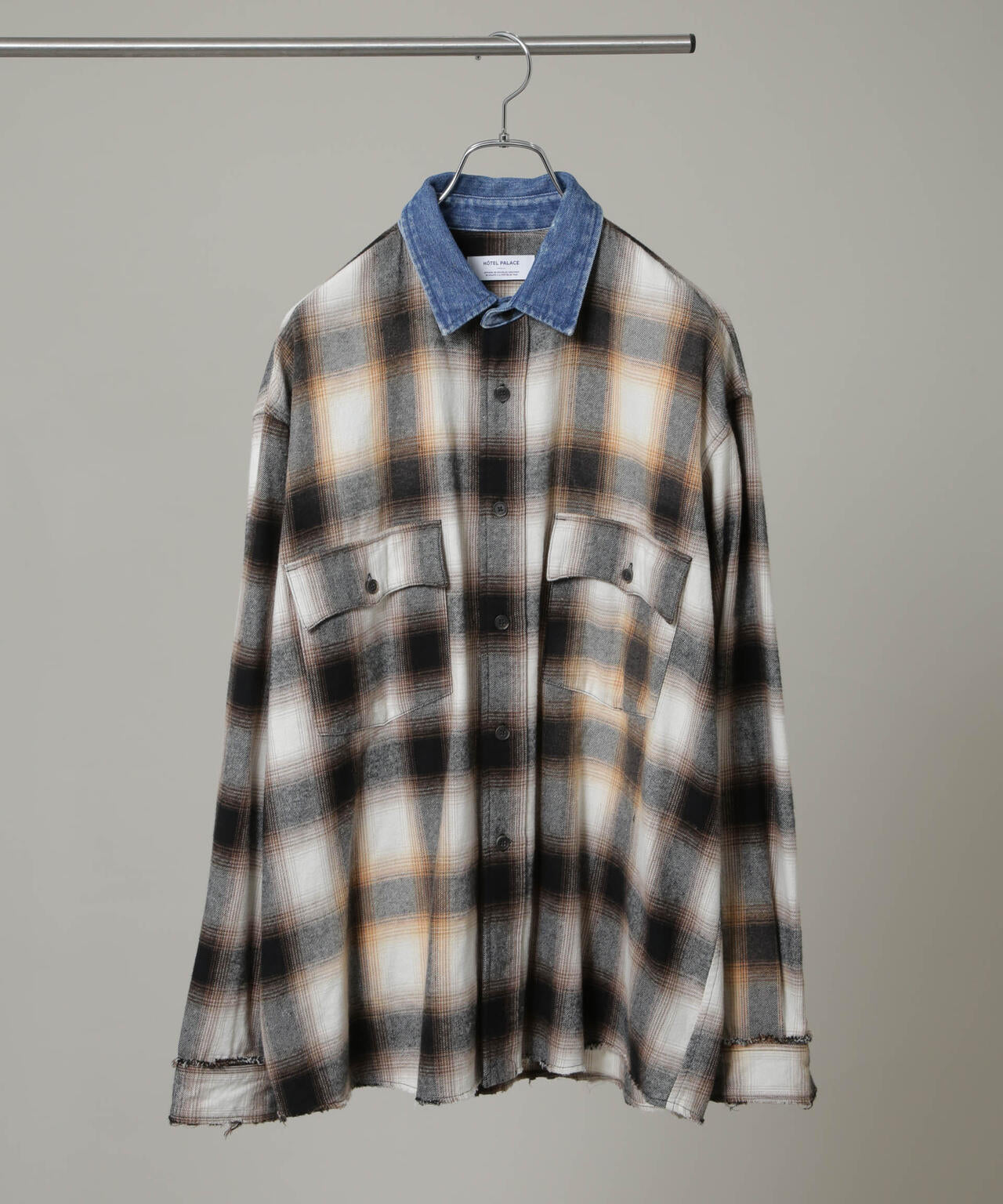 「HOTEL PALACE」 ヴィンテージライクオンブレチェックネルシャツ 6685220212