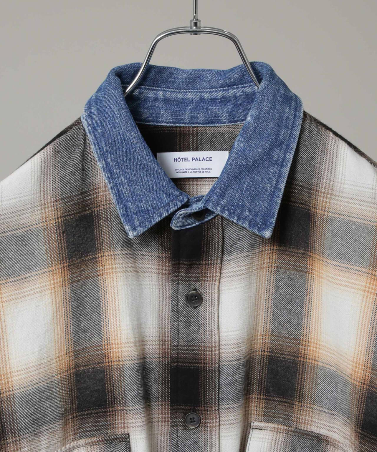 「HOTEL PALACE」 ヴィンテージライクオンブレチェックネルシャツ 6685220212