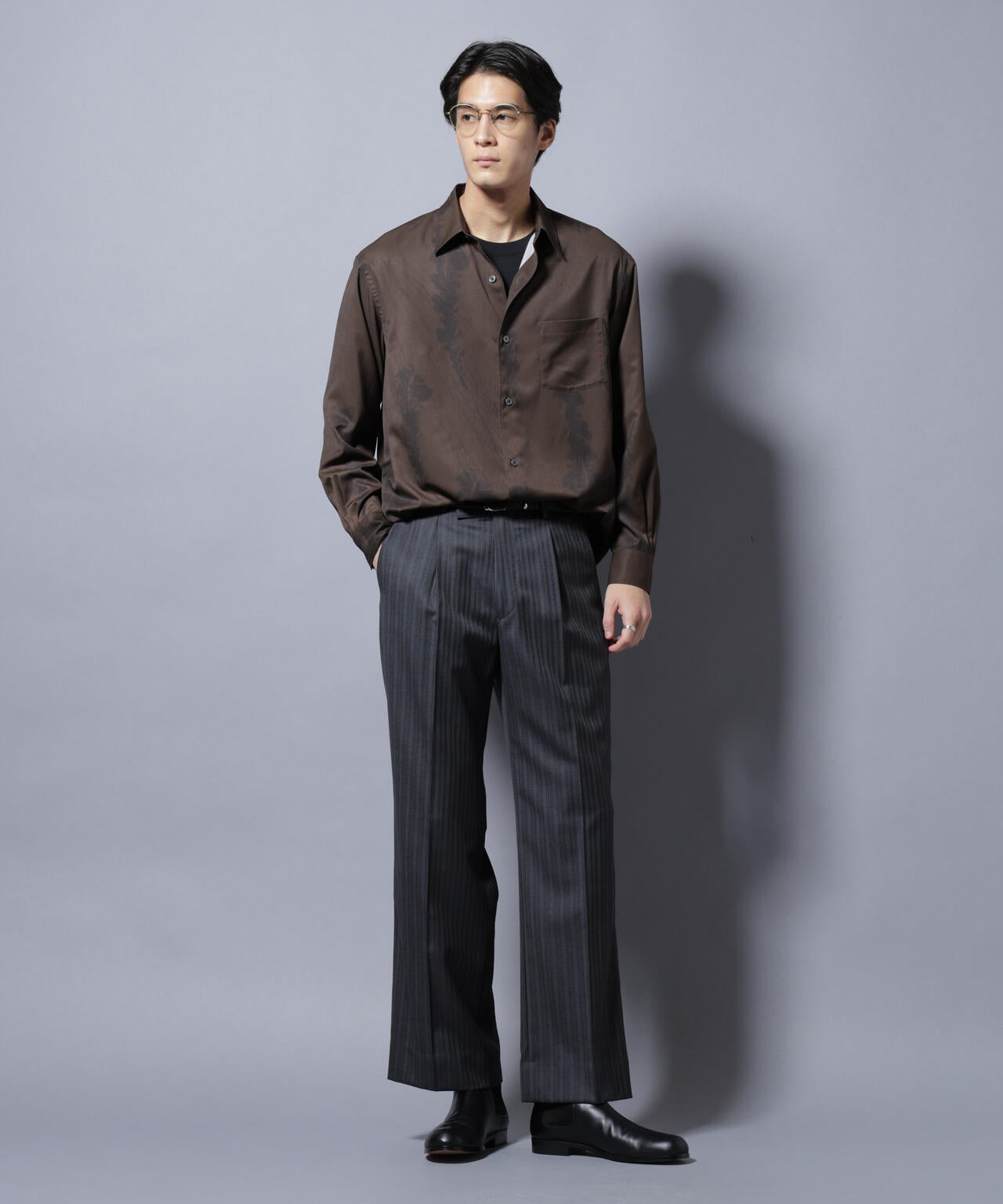 「EDITORIAL PRINT」シルキータッチシャツ 6685220215