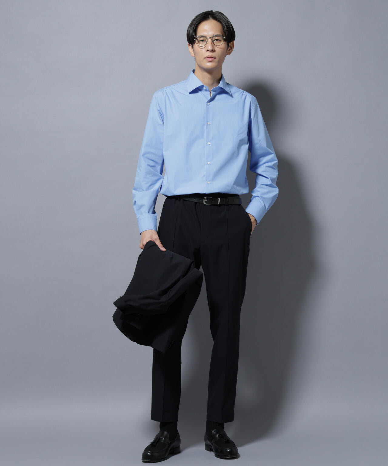 「N shirt」Anti Soaked(R)汗染み防止セミワイドカラーシャツ長袖 6685220218