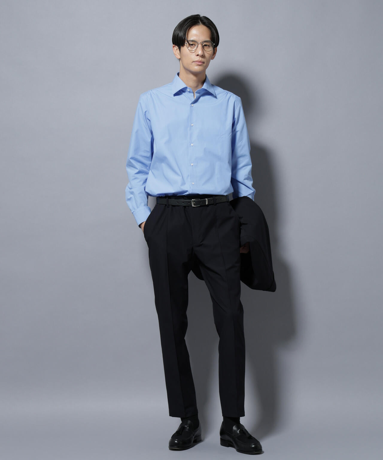 「N shirt」Anti Soaked(R)汗染み防止セミワイドカラーシャツ長袖 6685220218